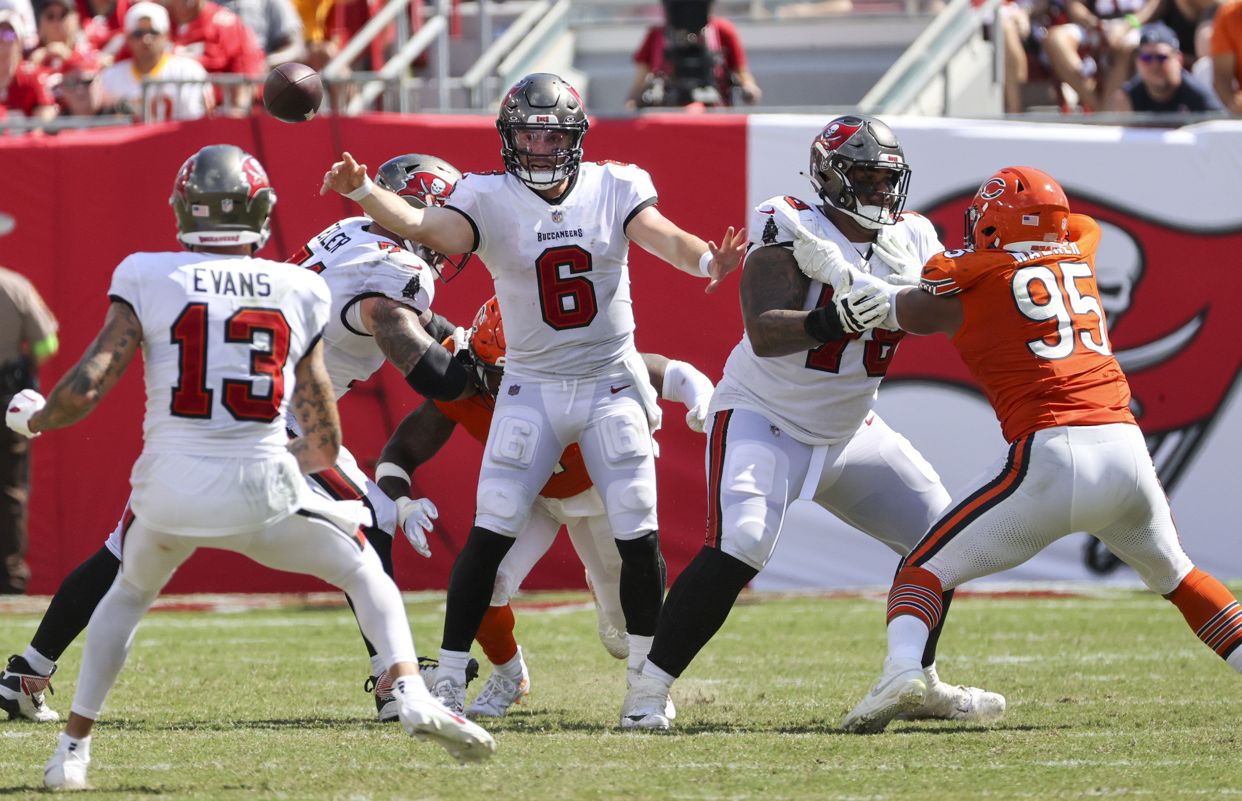 Tampa Bay Buccaneers linebacker Markees Watts (58) rushes the