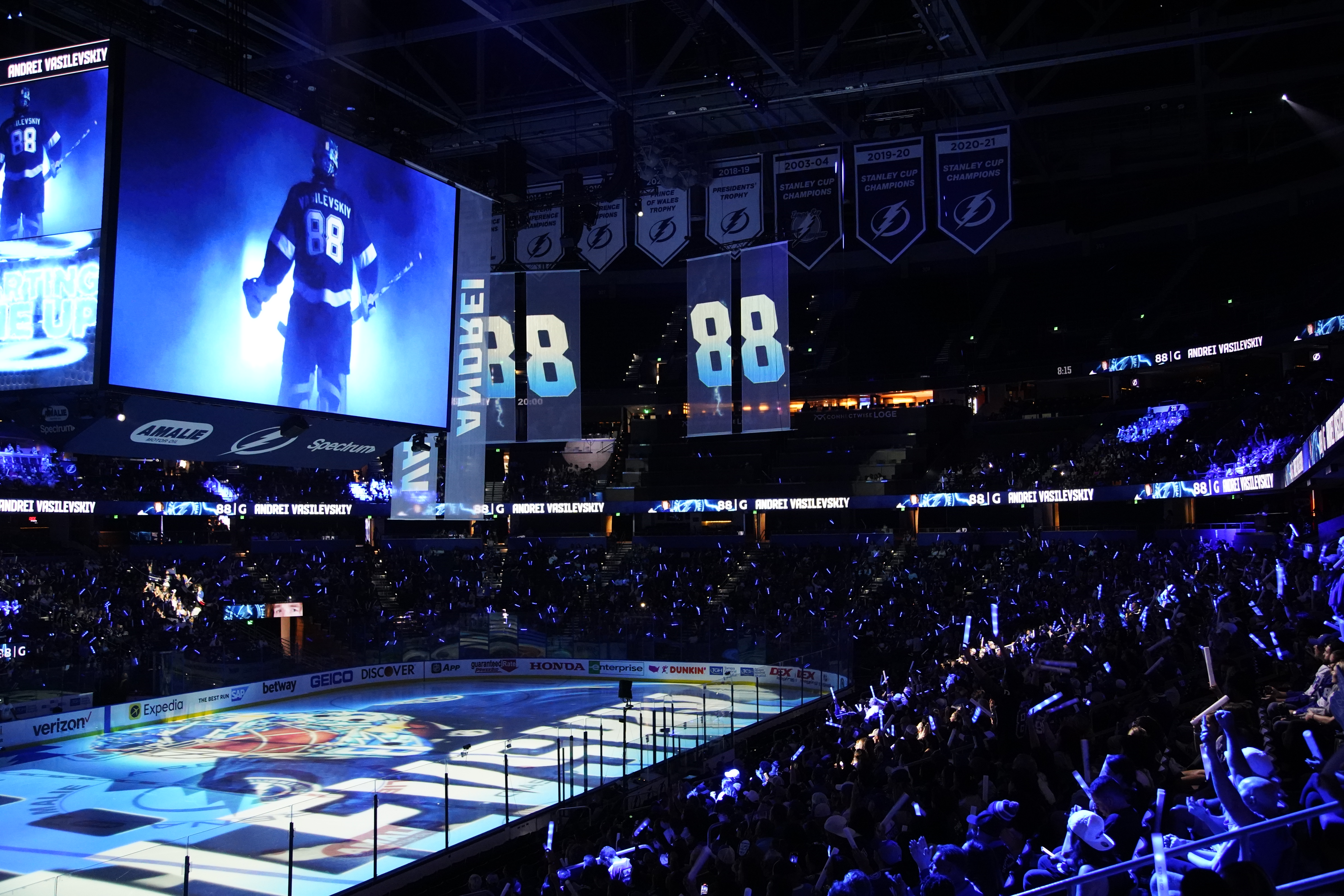 Thousands cheer on the Tampa Bay Lightning during watch party at