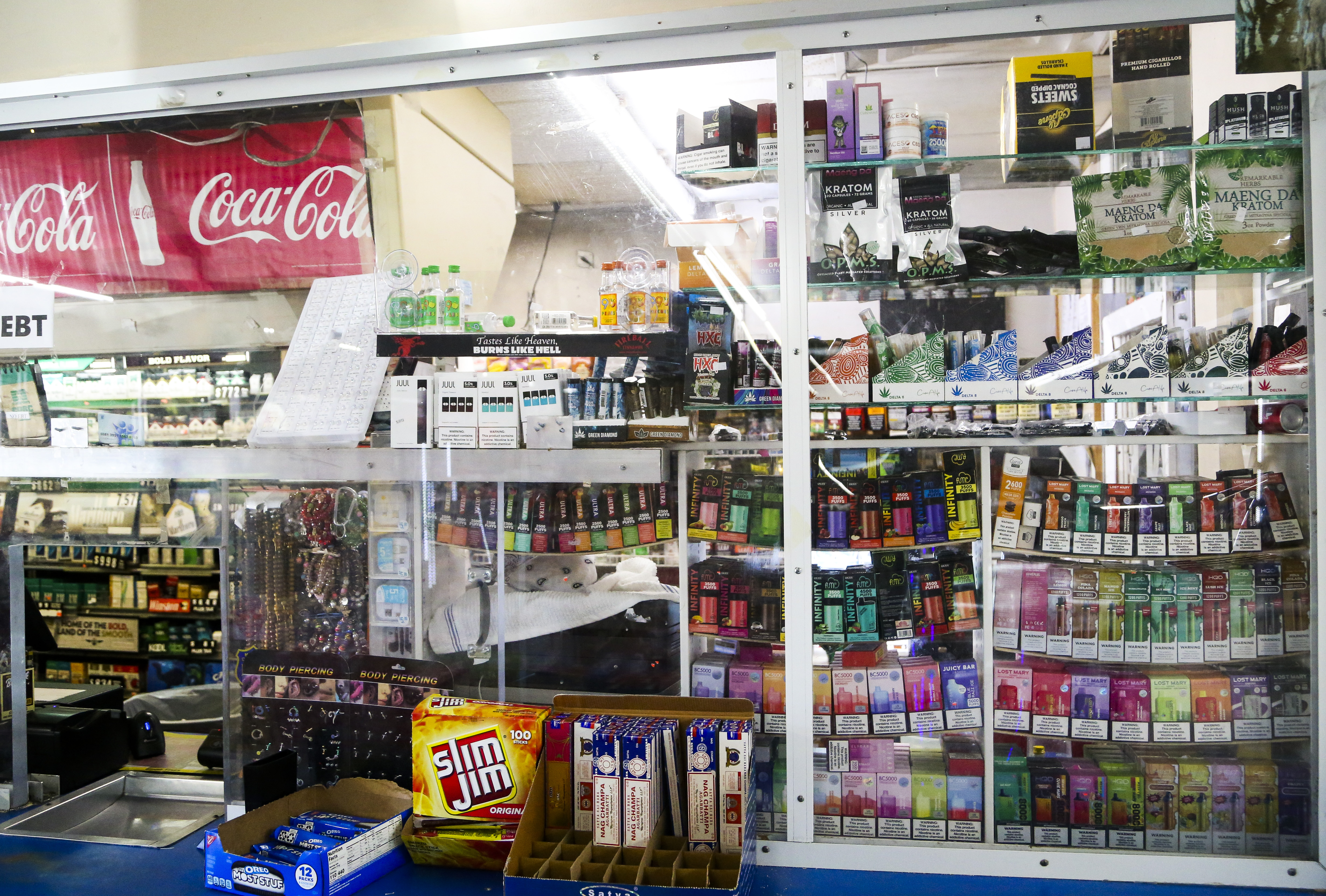 Kratom products, including concentrated extracts, are sold at gas
                              stations around Tampa Bay. The substance is also available in local
                              kava bars and smoke shops.