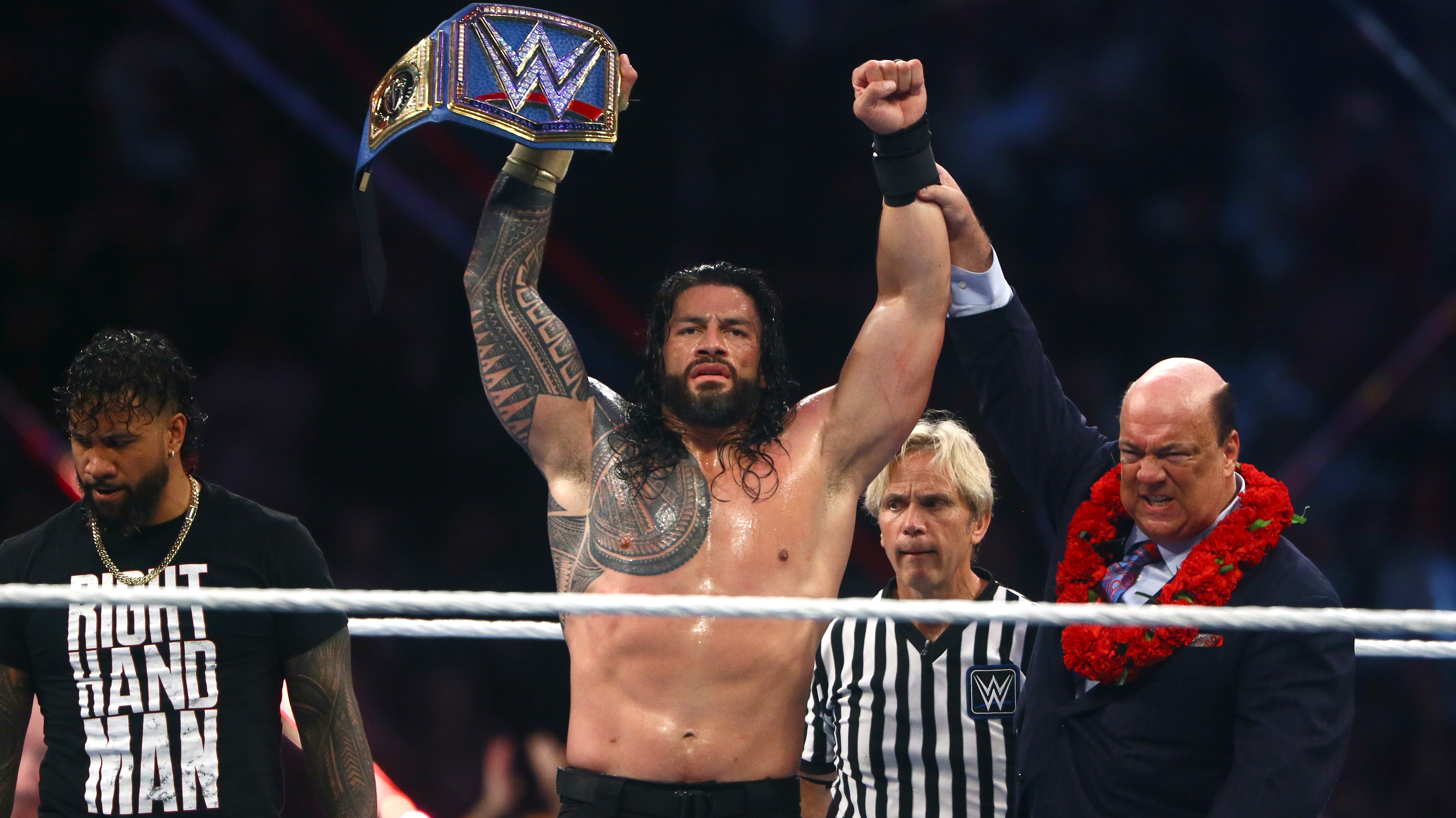 Roman Reigns embraces heel role at retains WWE Universal title