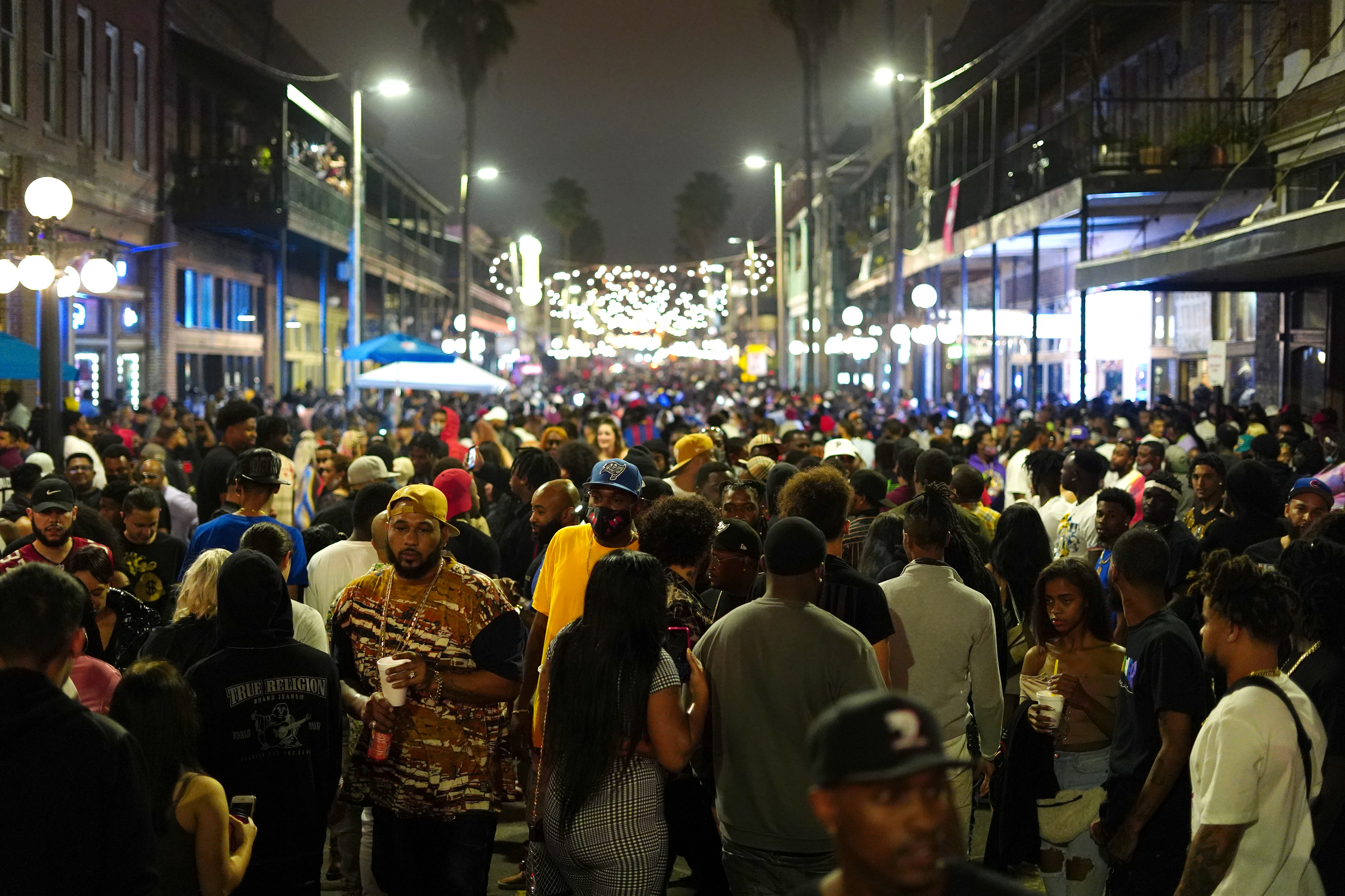 Throngs Of Maskless Fans Celebrate Bucs' Super Bowl Win In Streets