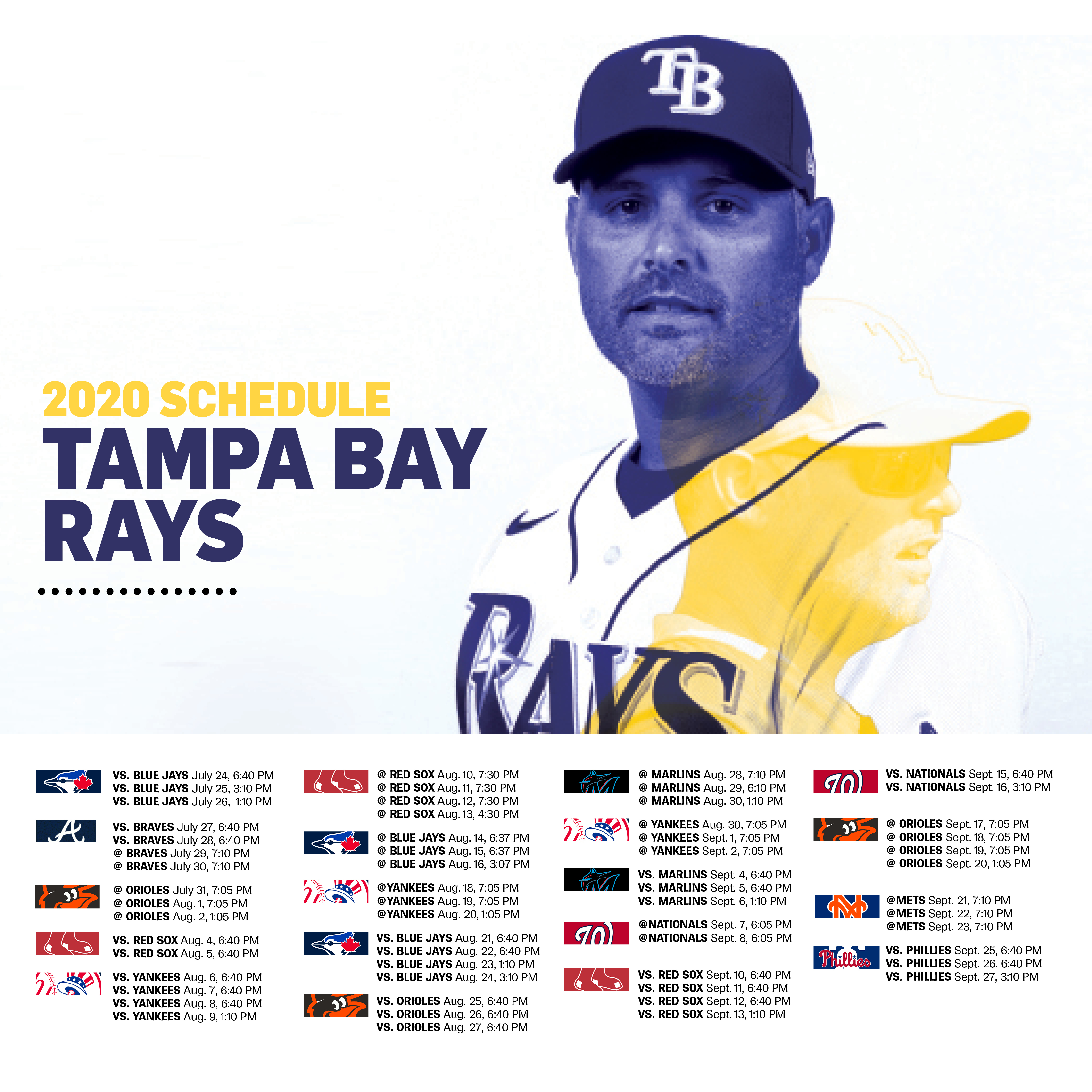 Printable 2020 Tampa Bay Rays Schedule