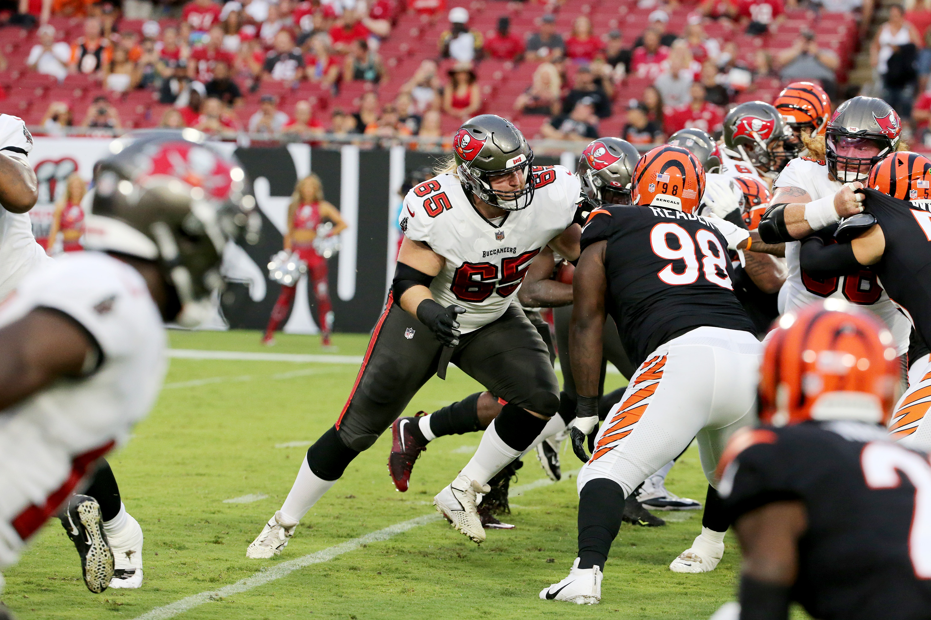 Tampa Bay Buccaneers linebacker Markees Watts (58) rushes the