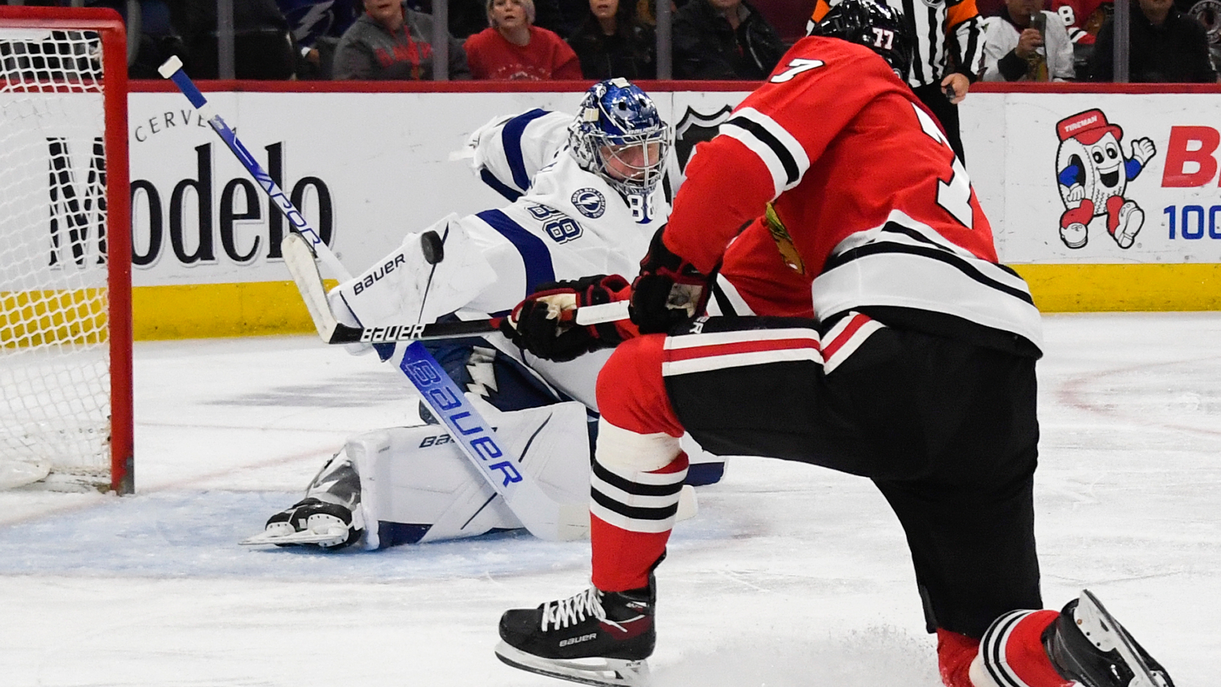 Chicago Blackhawks center Kirby Dach (77) in the third period of