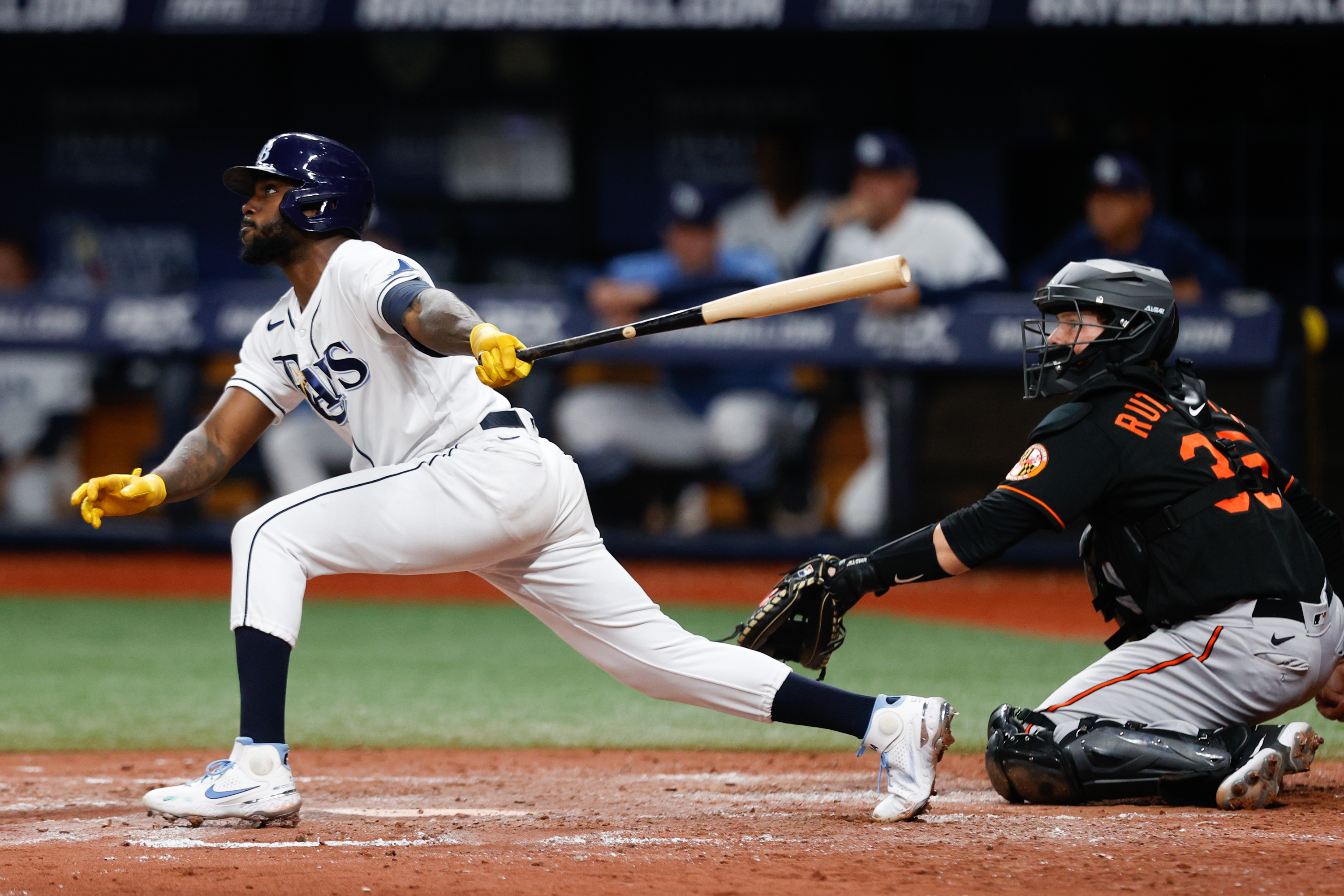 Download Tampa Bay Rays Outfielder Randy Arozarena In Mid-action