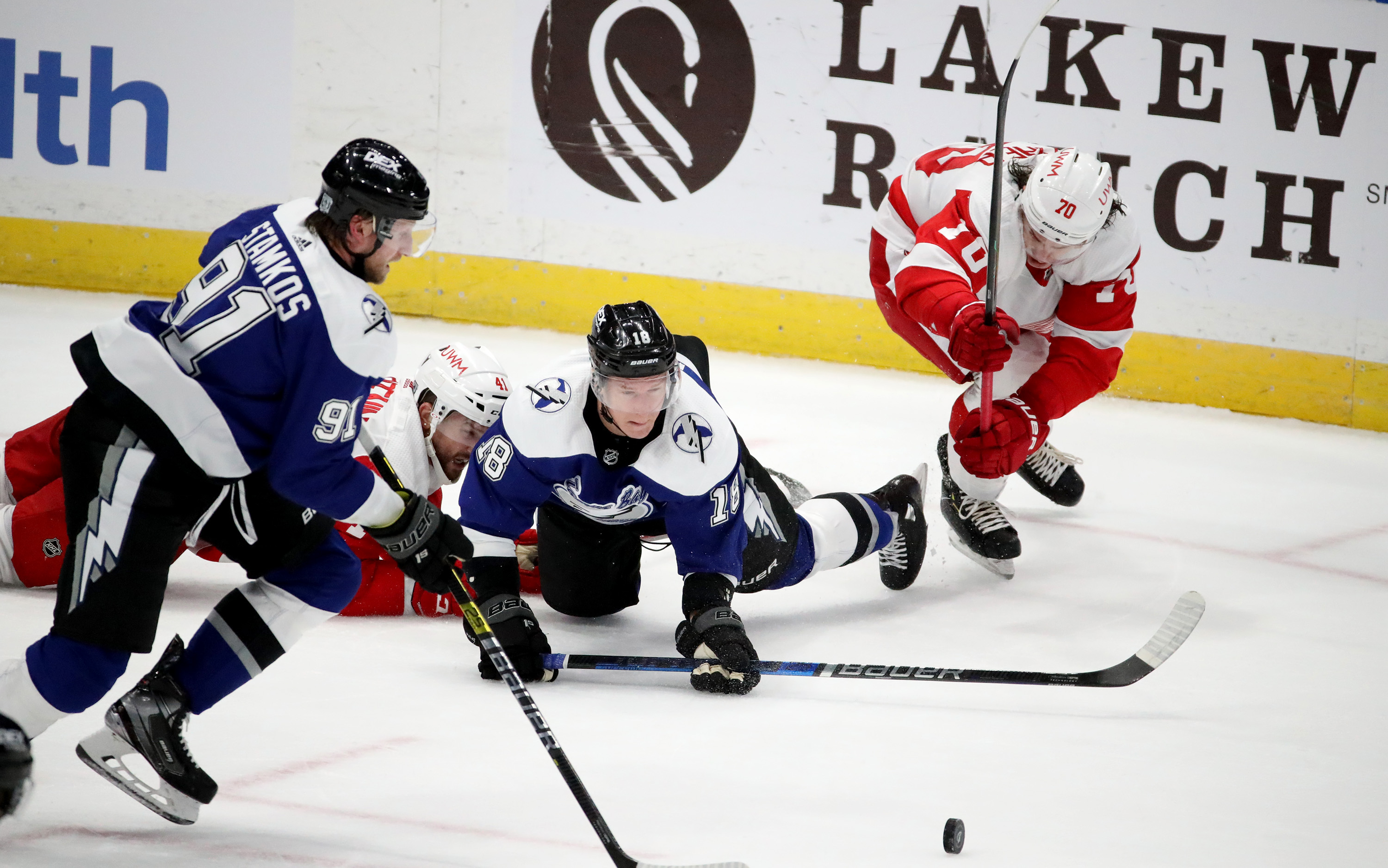 Red Wings unraveled when Luke Glendening left as Tyler Johnson's line took  over game for Lightning 