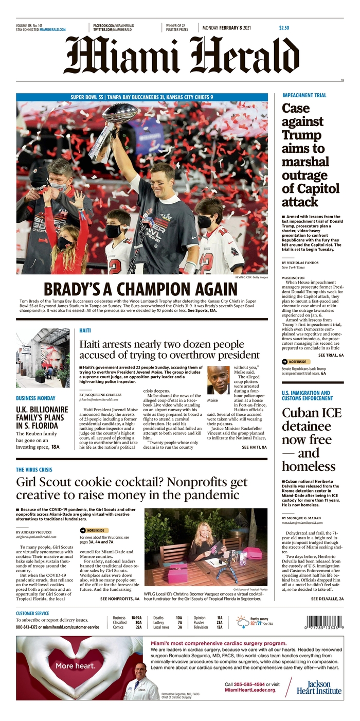 Super Bowl 55 - Newspaper Headlines