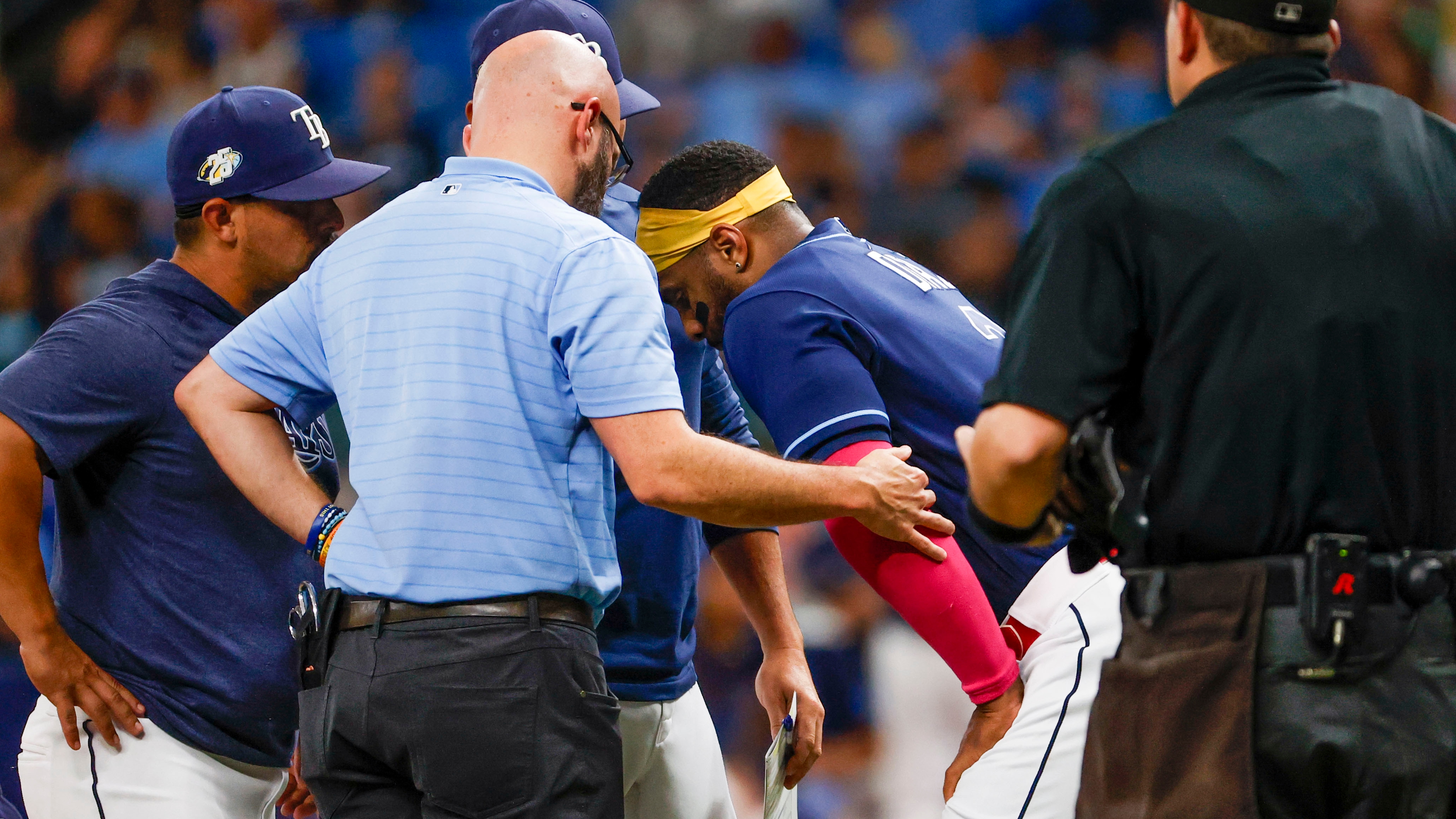 Jose Altuve leaves game after fouling ball off groin