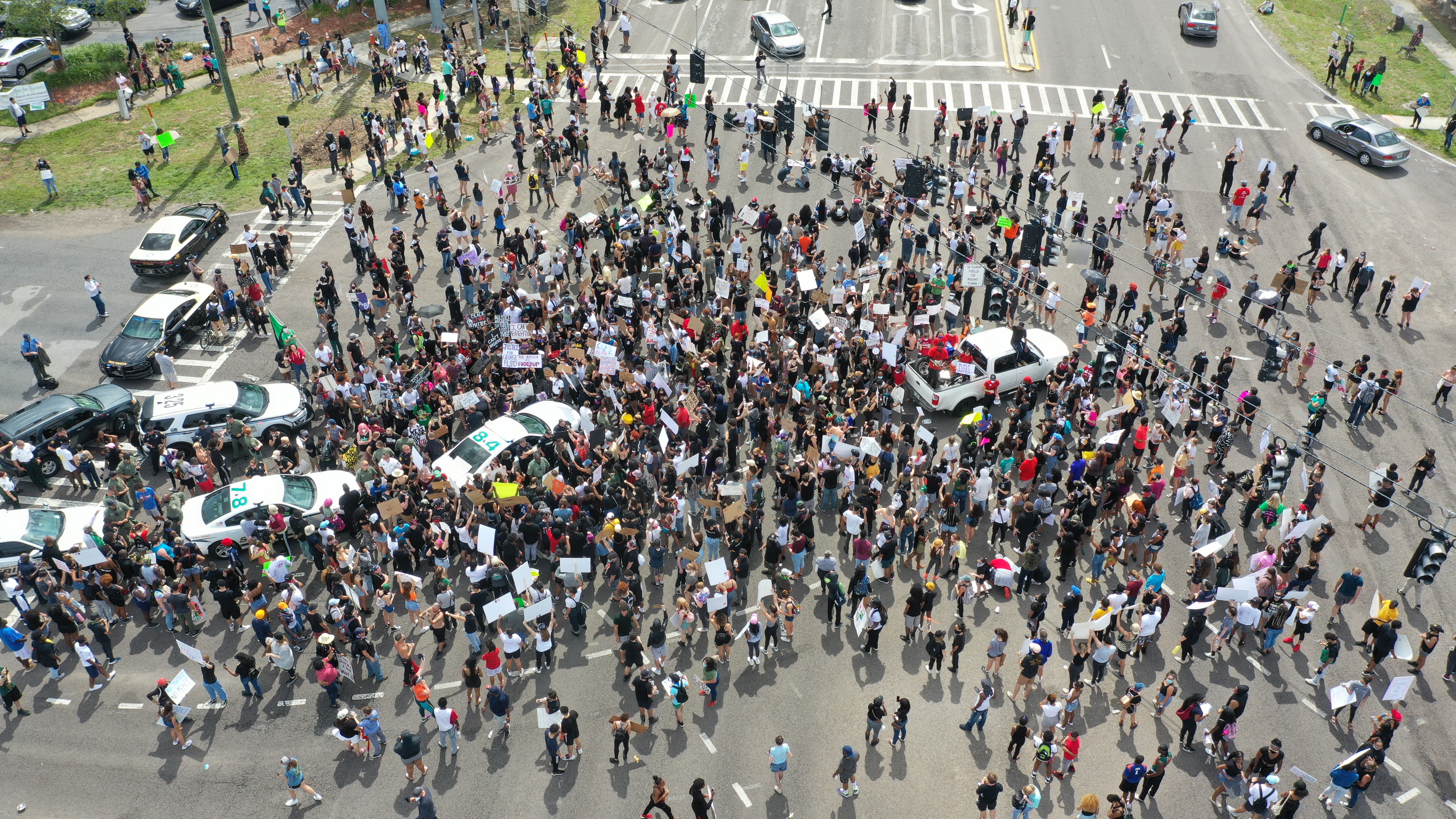 Picture Of Protesters Blocking Traffic