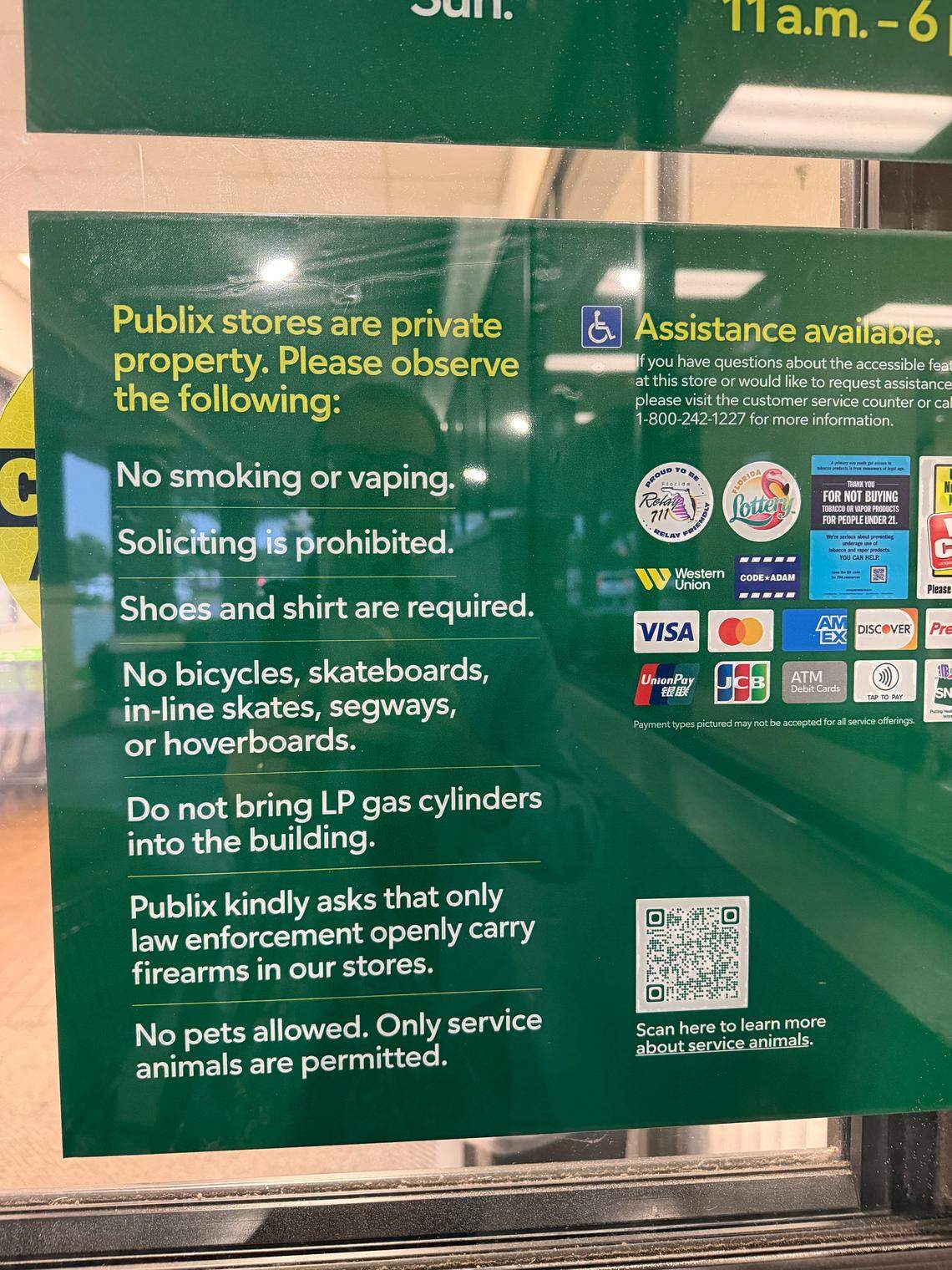 do they sell cigarettes at publix What is Publix's open-carry policy? Supermarket explains new signs