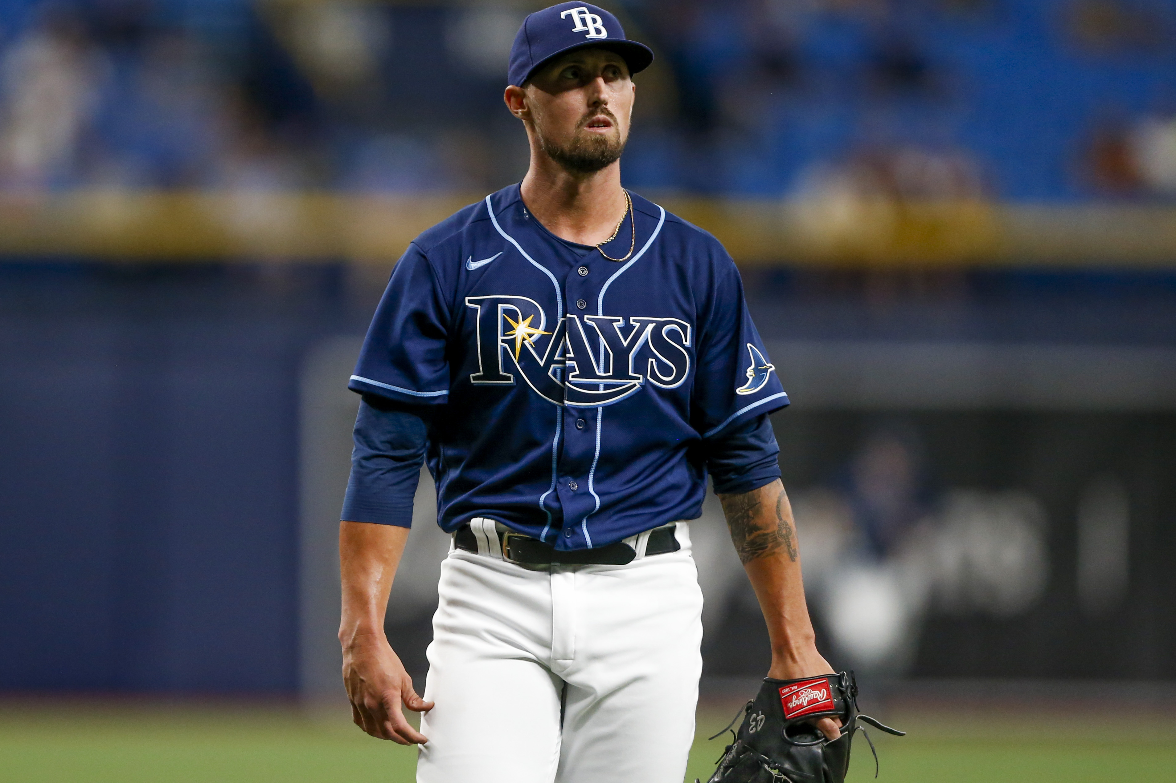 Tampa Bay Rays opening pitcher Louis Head delivers to the