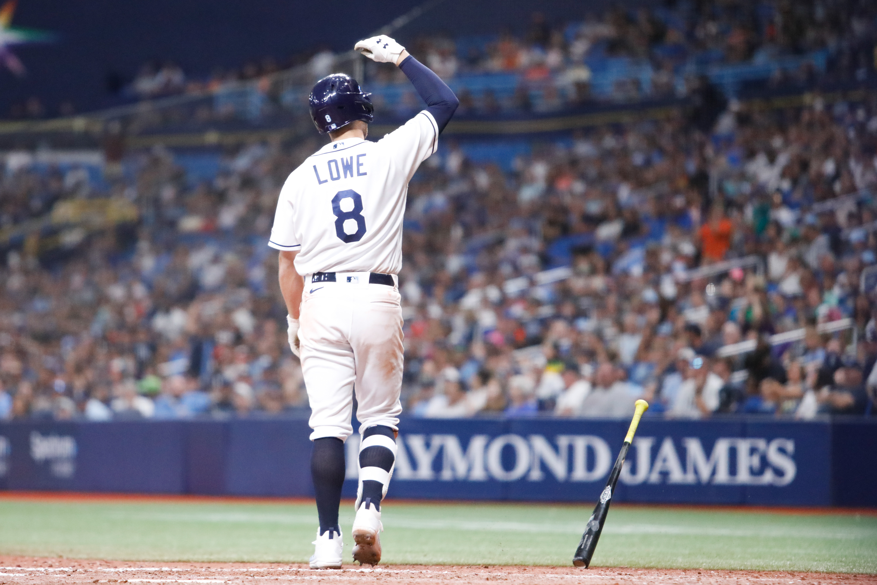 Game Used ALDS Home White Jersey: Brandon Lowe (4 Games) - 2021 Season