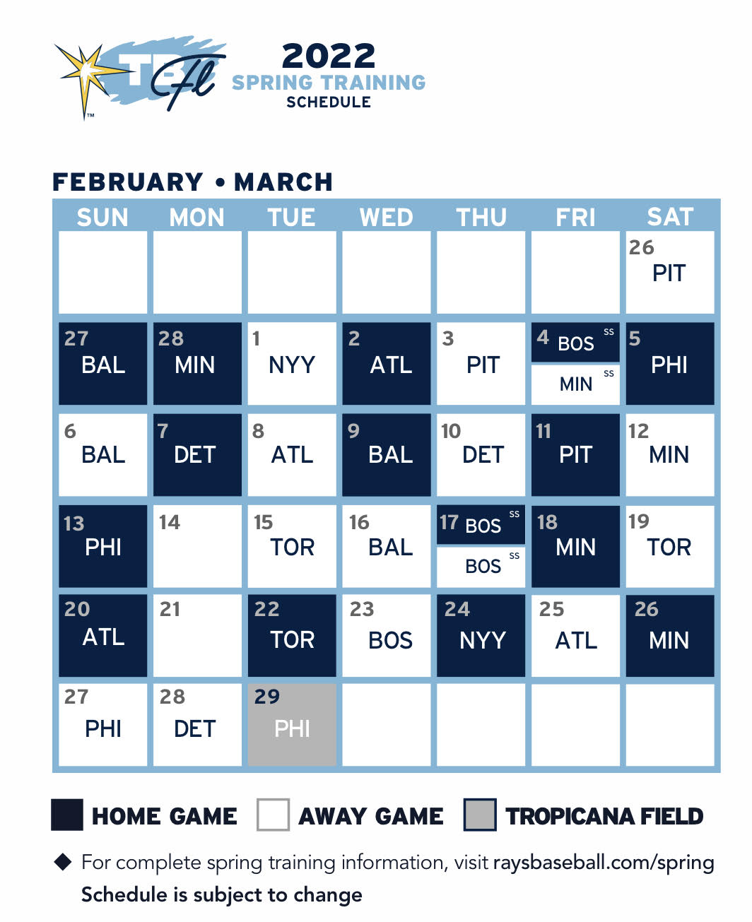 Rays release 2017 schedule