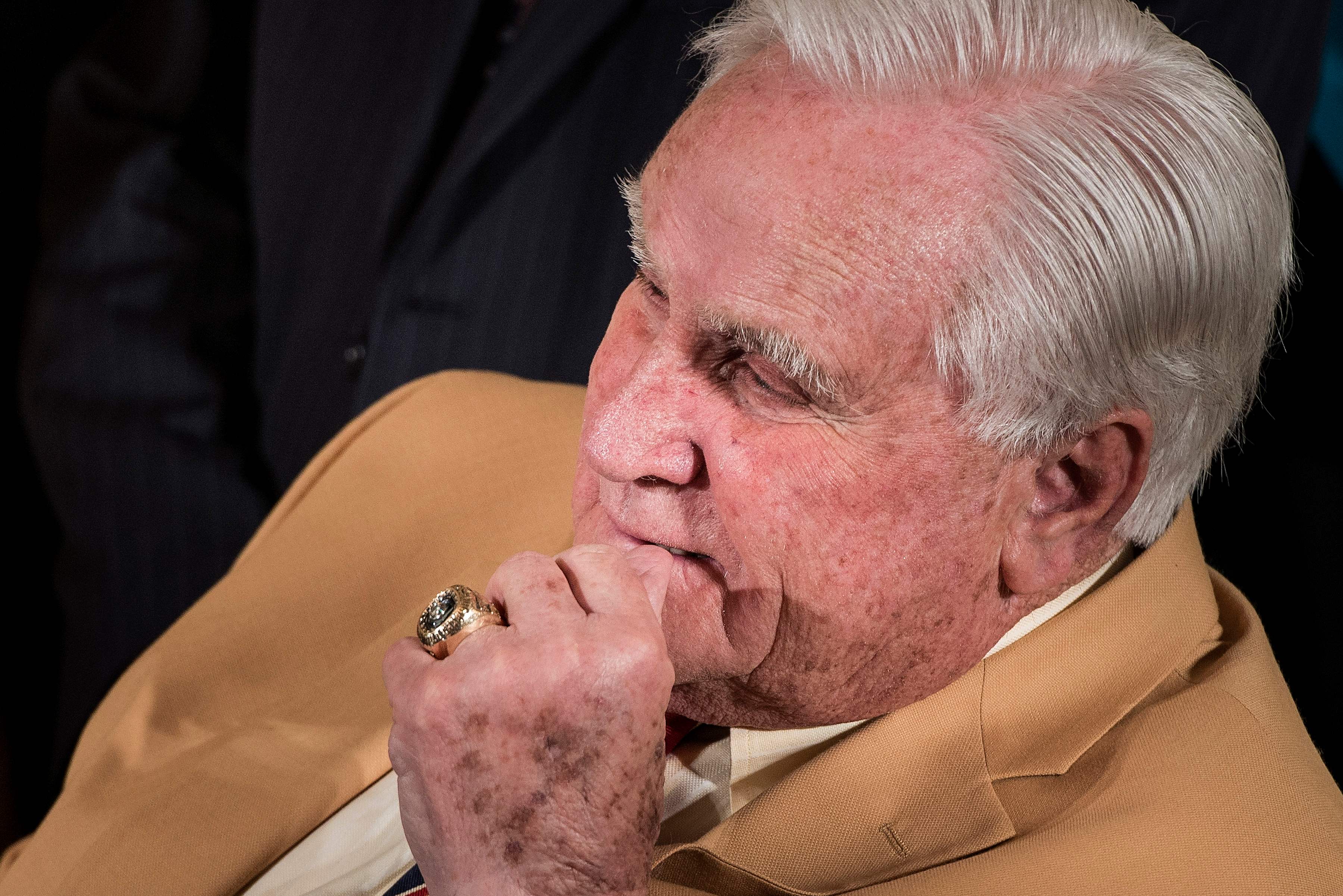 Miami Dolphins head coach Don Shula on sidelines during game vs