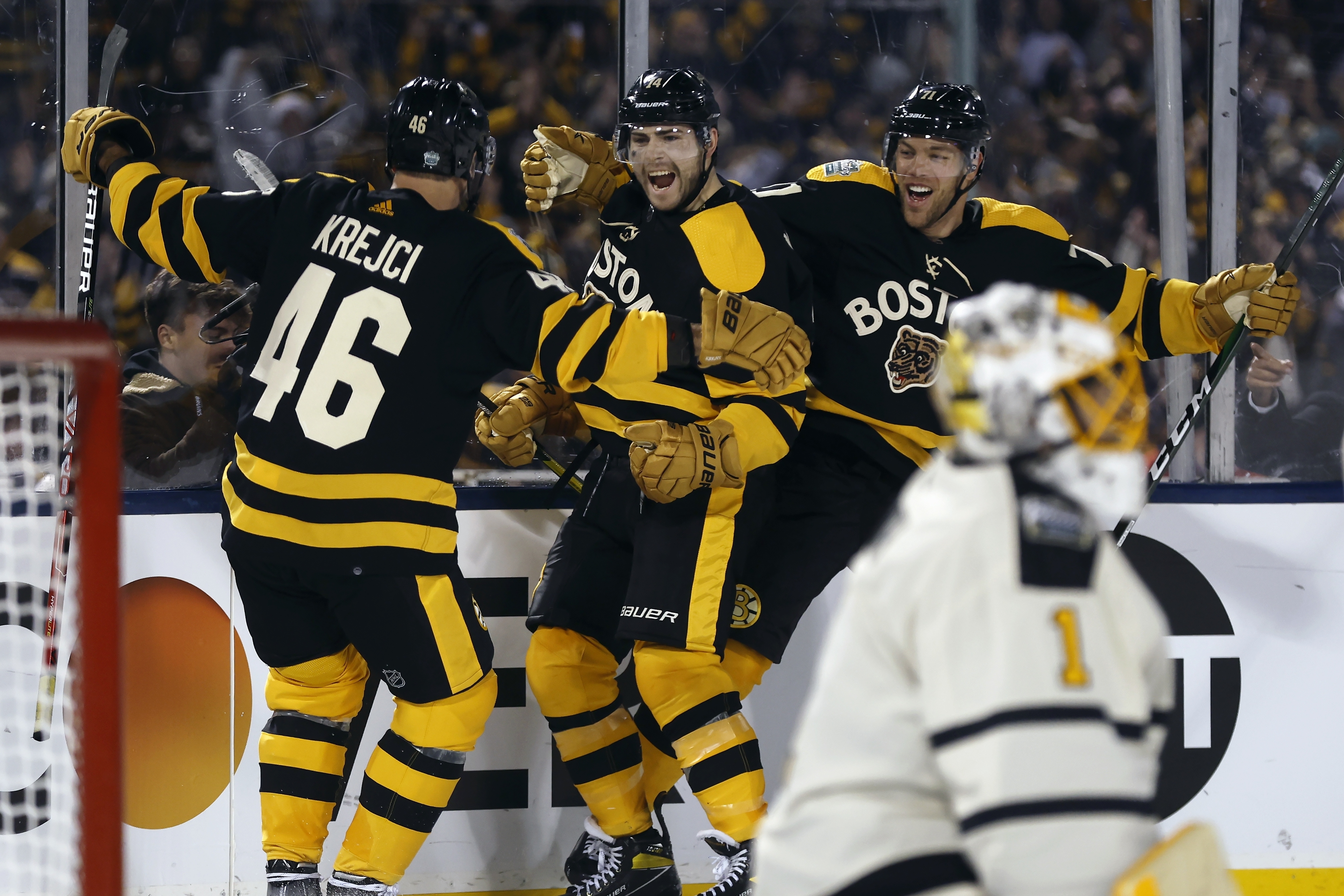 Winter Classic 2023: Bruins rally behind Jake DeBrusk's two goals, Pens'  last-ditch goal waved off