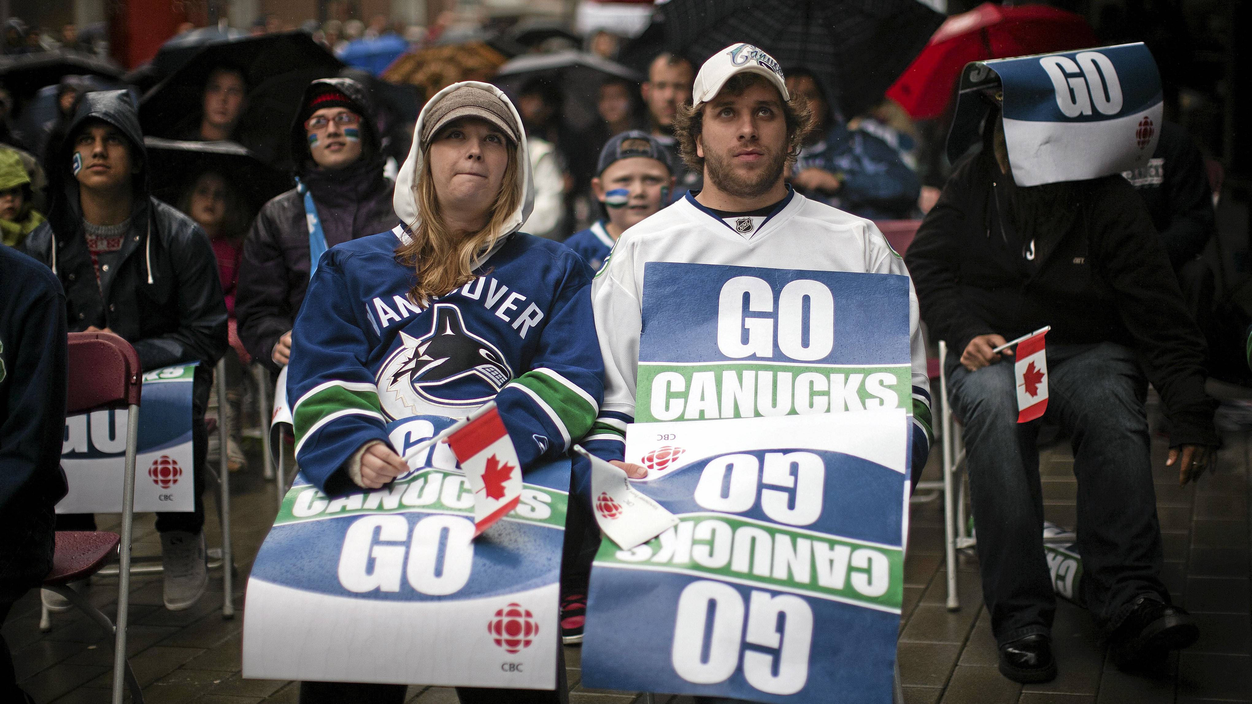 Vancouver Canucks fans arrive for the Stanley Cup Final between