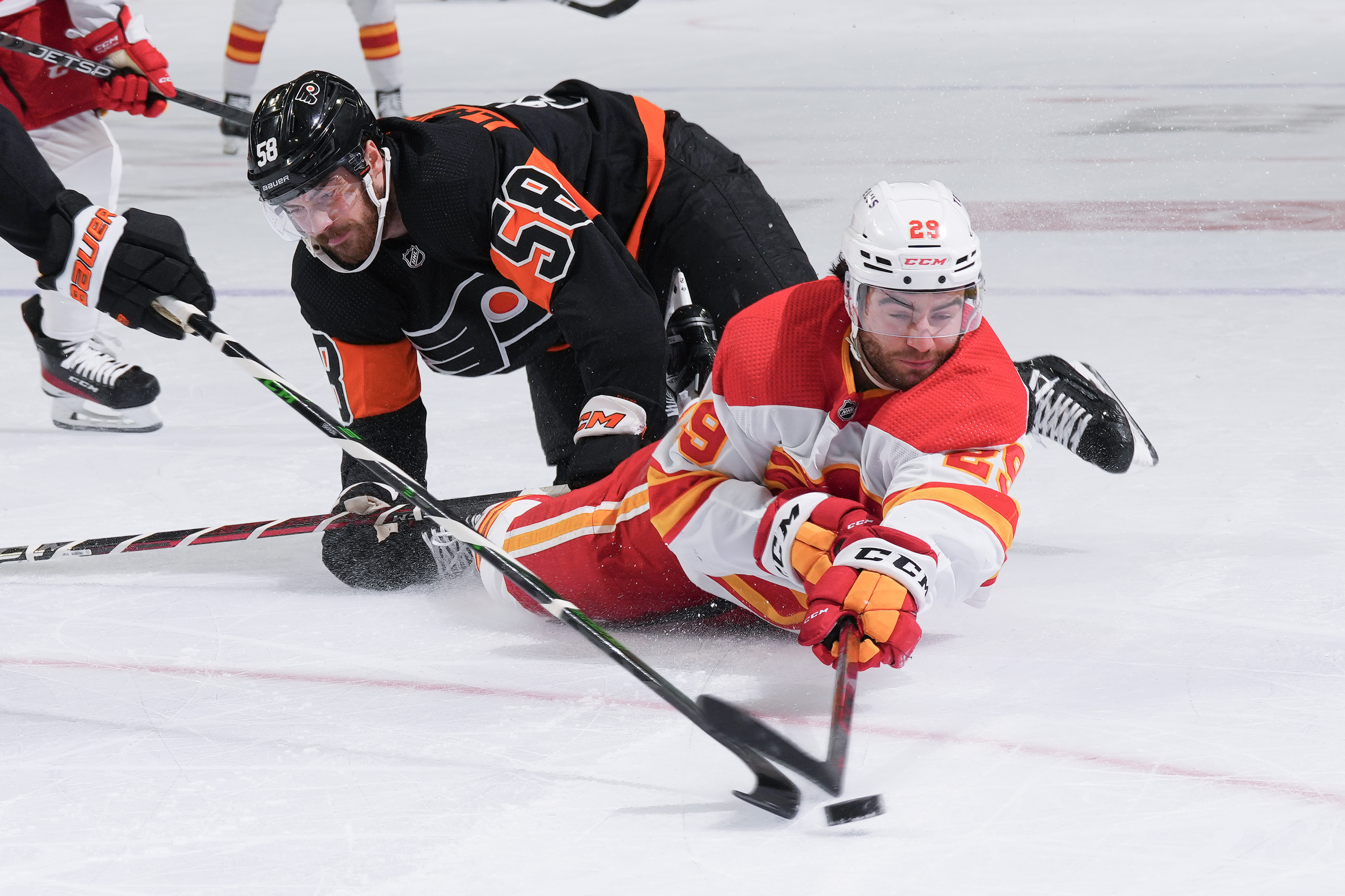 Calgary Flames Left Wing Dillon Dube hollers for a pass during the News  Photo - Getty Images