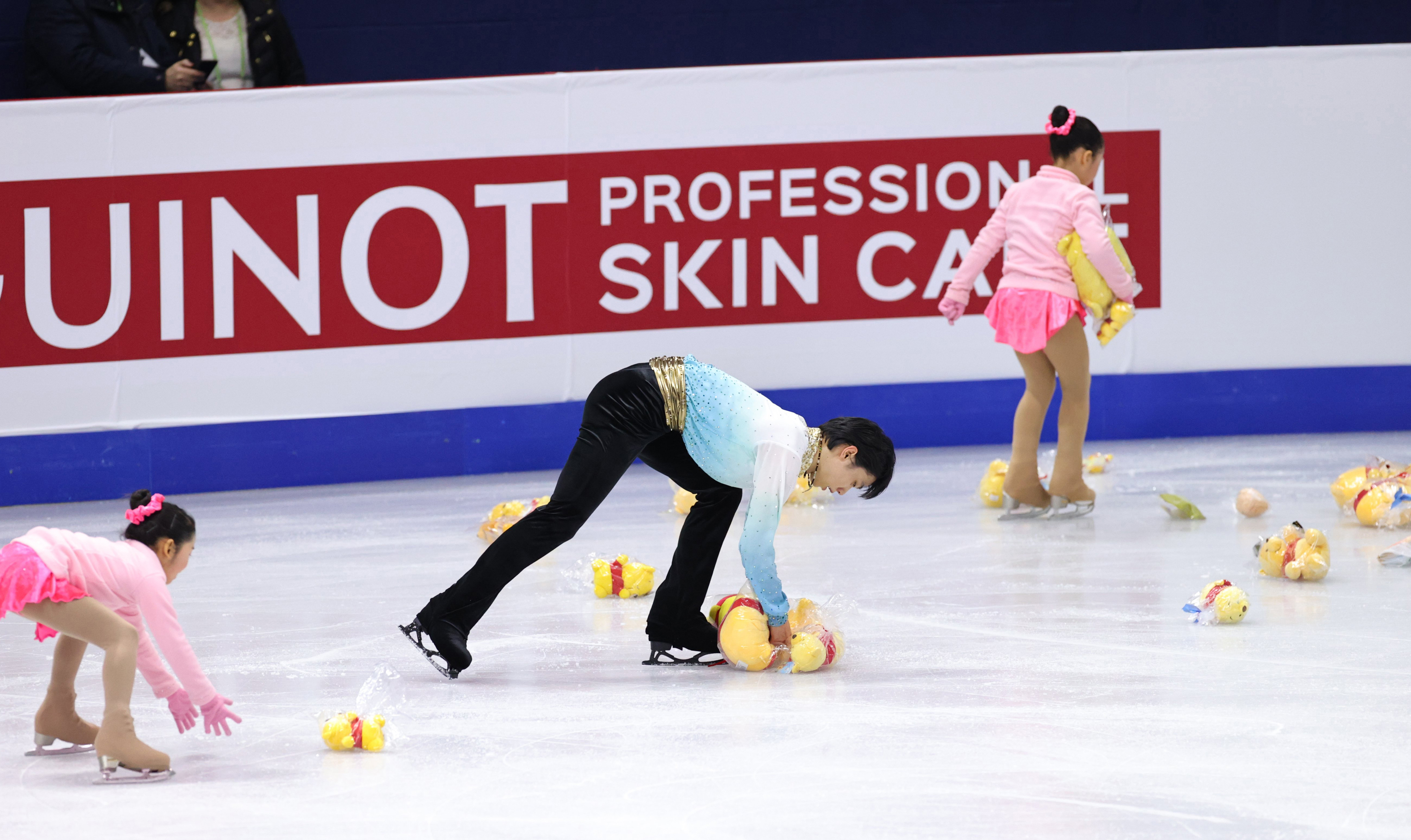 Yuzuru Hanyu hits the ice, but Winnie the Pooh may not, perhaps much to the relief of Beijing Olympics organizers