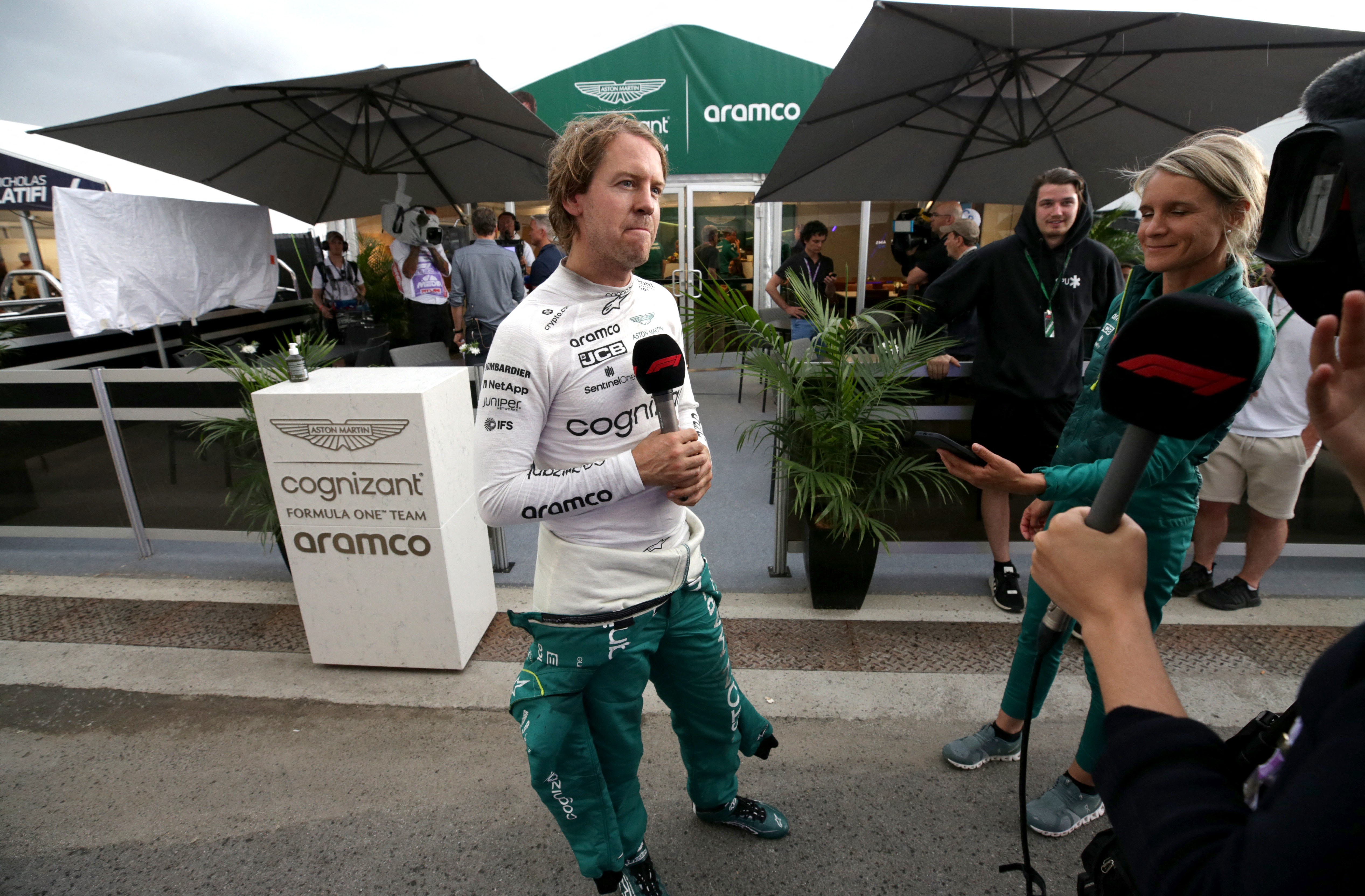 Sebastian Vettel wears 'Miami 2060: First Grand Prix underwater' t-shirt to  F1 weekend opening party