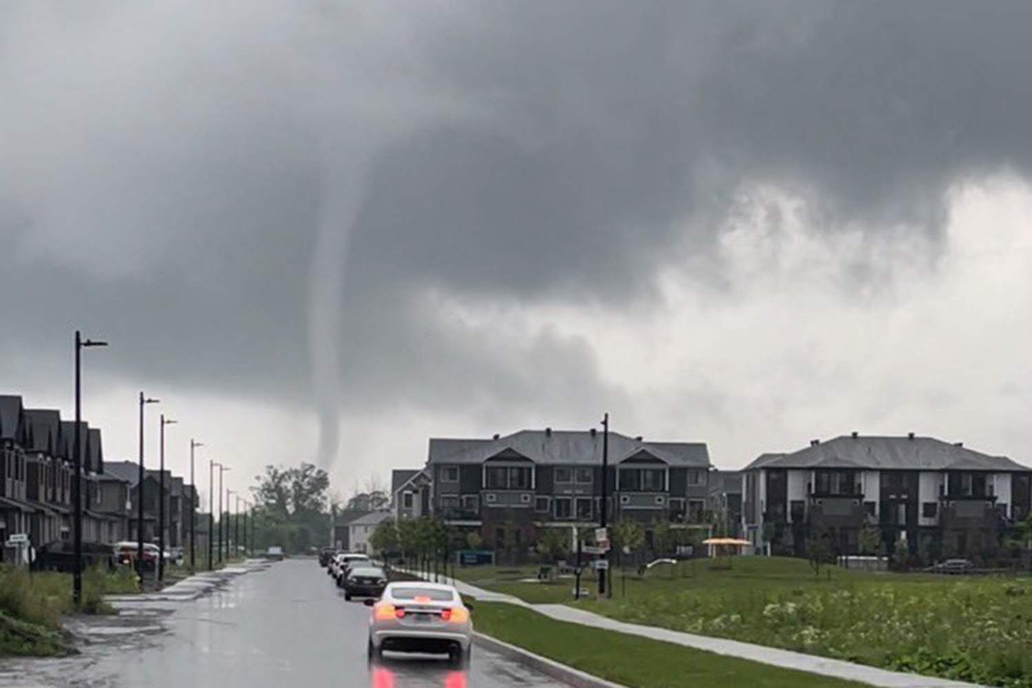 Among the damaged houses in yesterday's storm were these two on