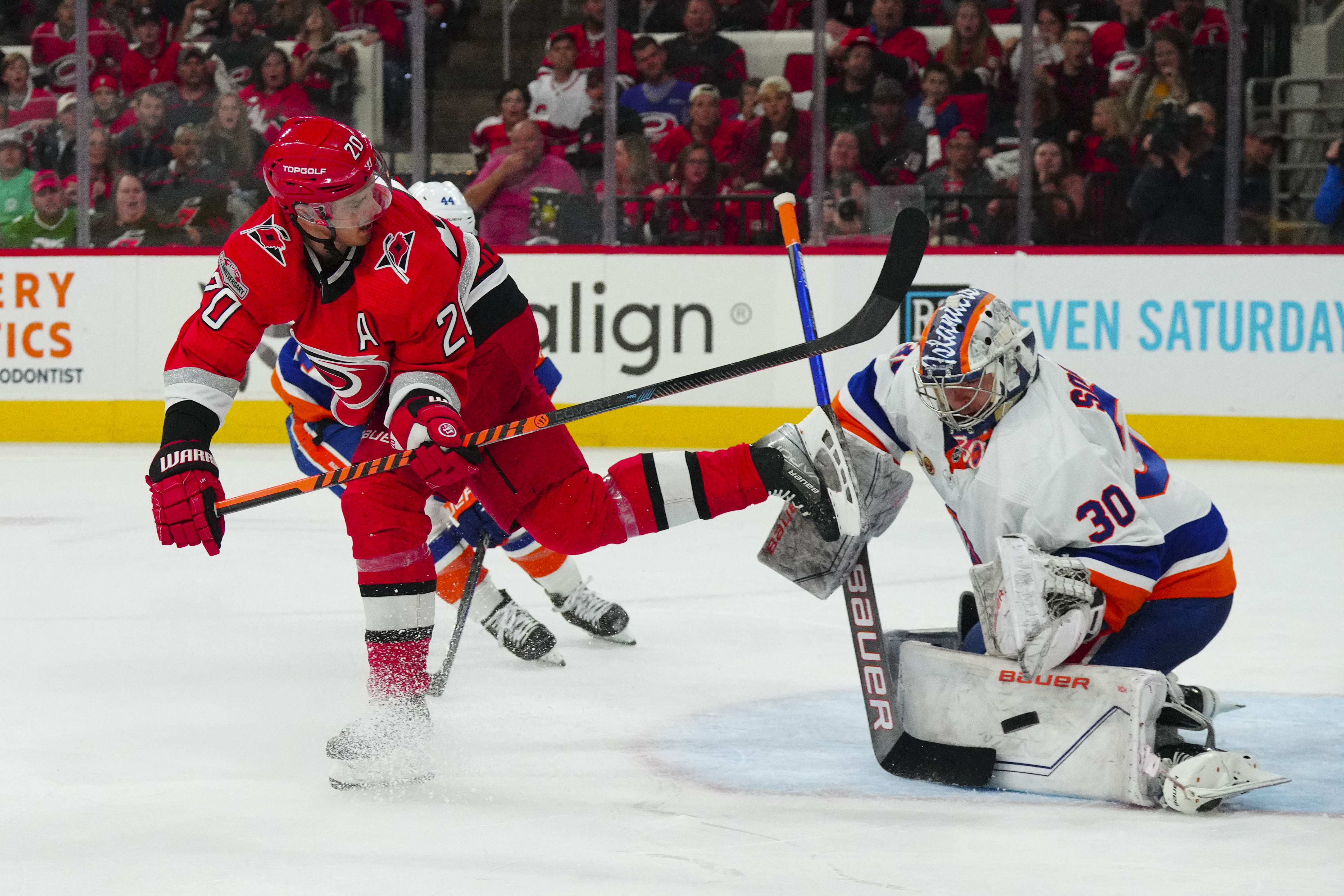 Fast scores overtime winner as Canes take game two over Islanders, lead 2-0