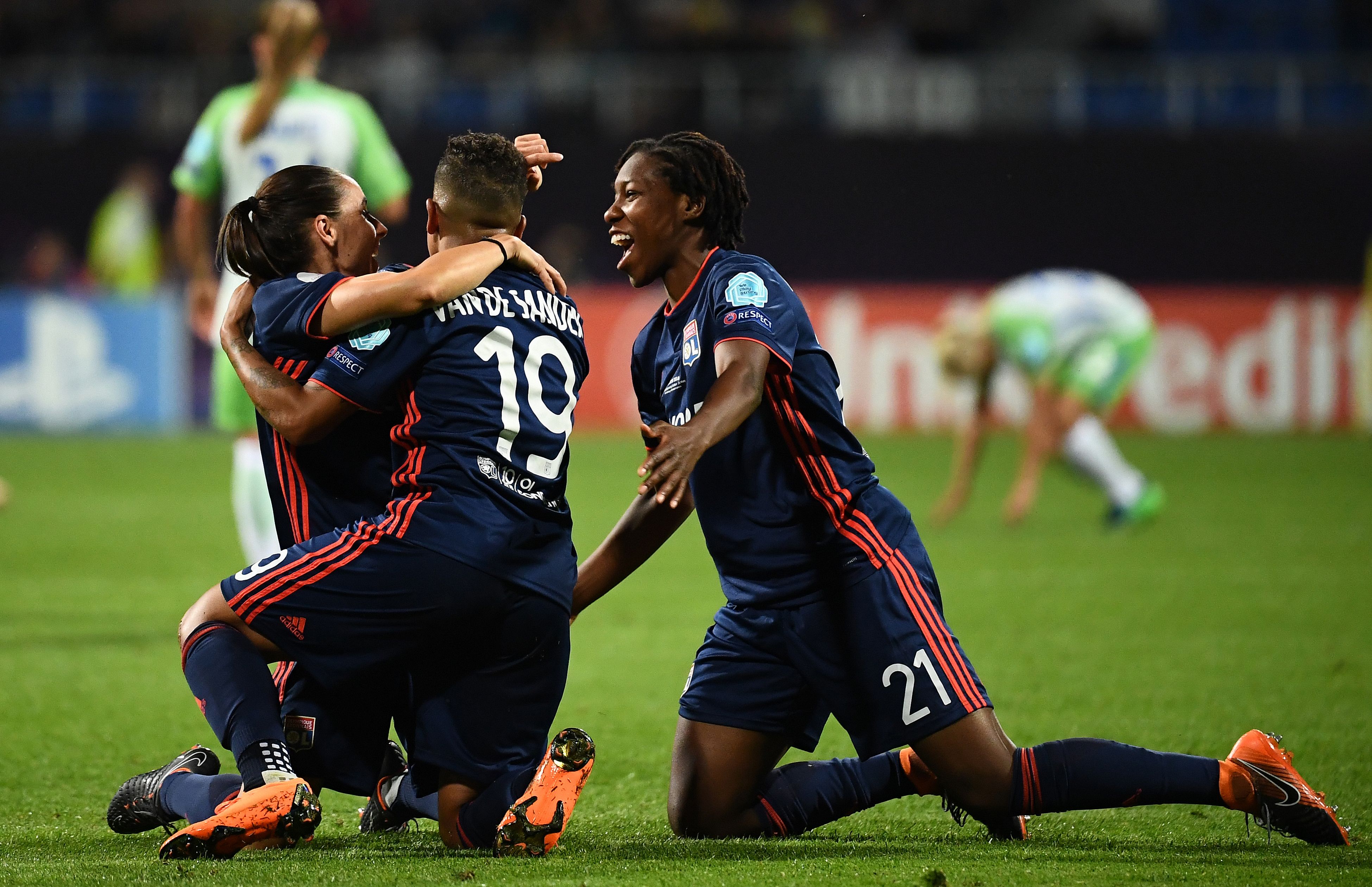 Kyiv Ukraine May 2018 Olympique Lyonnais Players Celebrate Winning