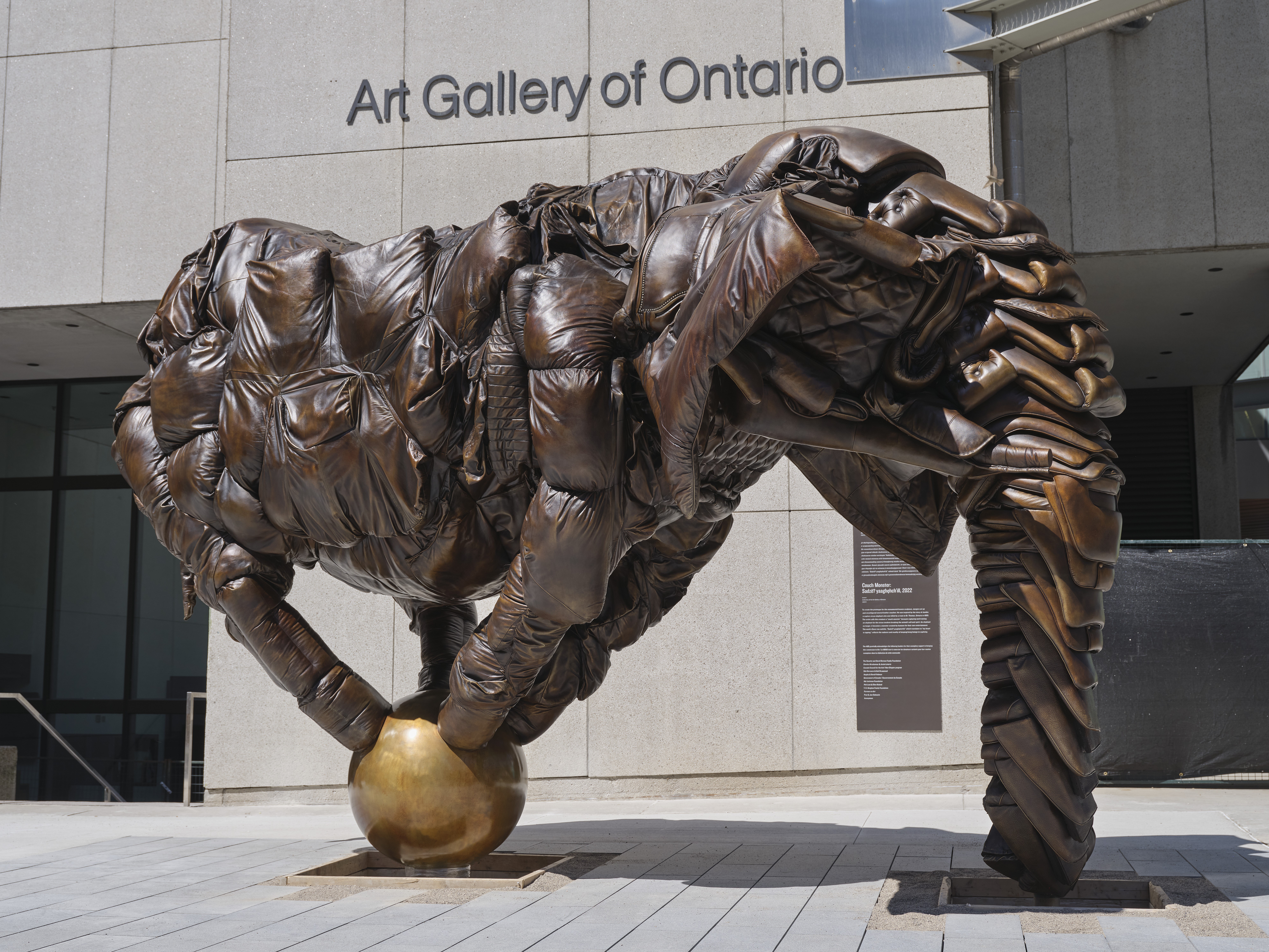 Brian Jungen's bronze 'Couch Monster' installed outside AGO in Toronto - The and Mail