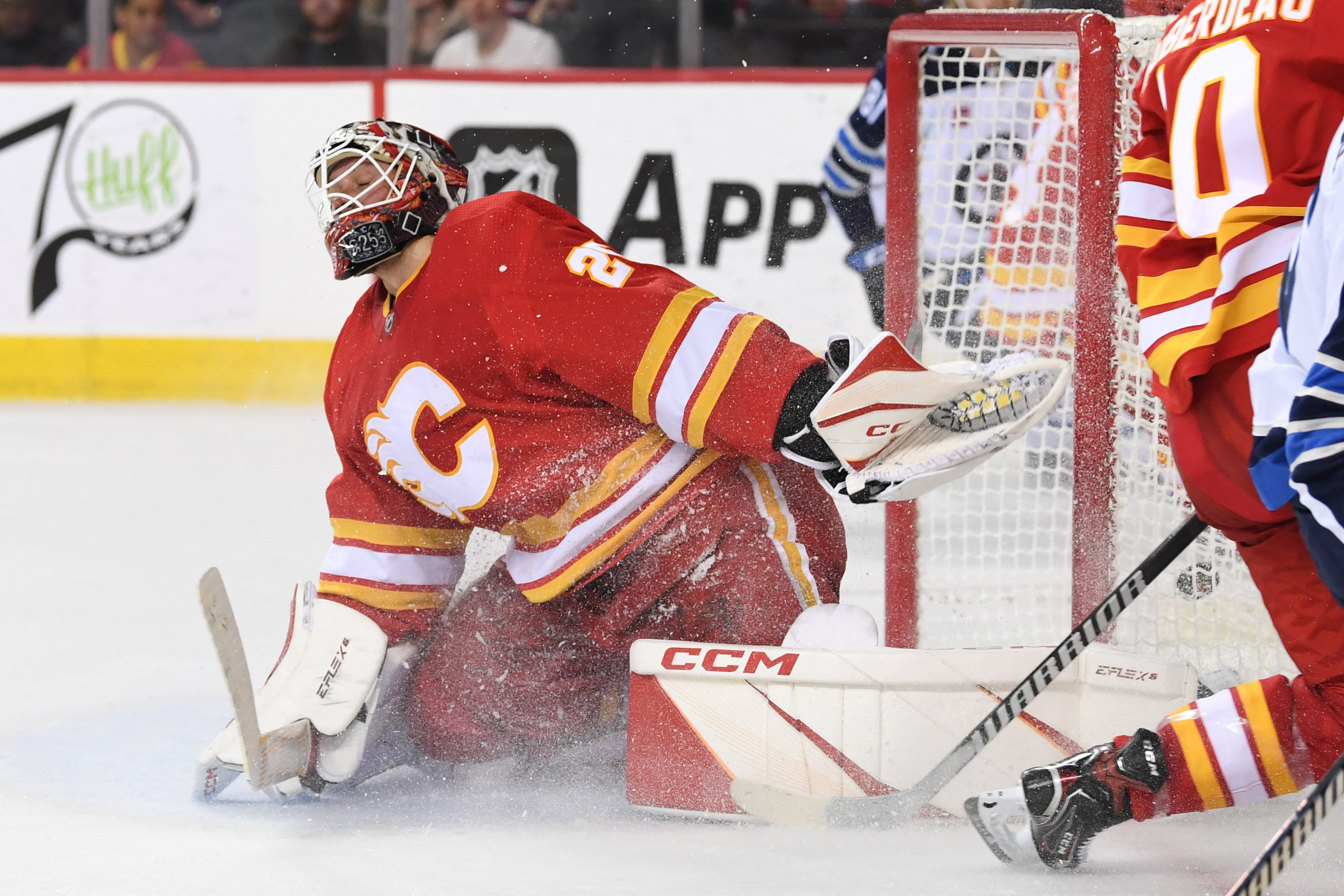 Winnipeg Jets preseason vs. Calgary Flames tonight, Connor Hellebuyck  starts in goal 