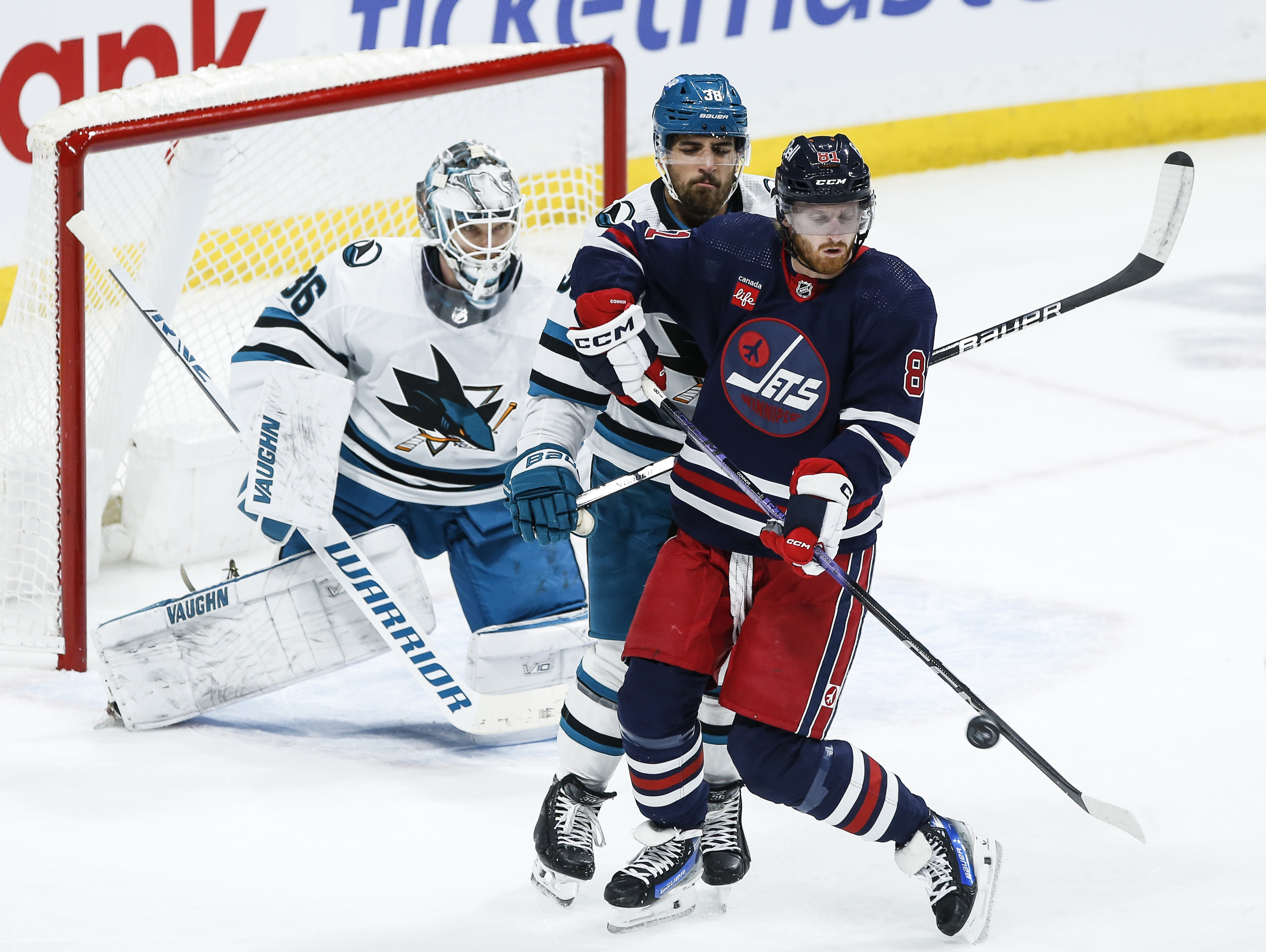 Hellebuyck records 35th career shutout as Jets beat Sharks 1-0
