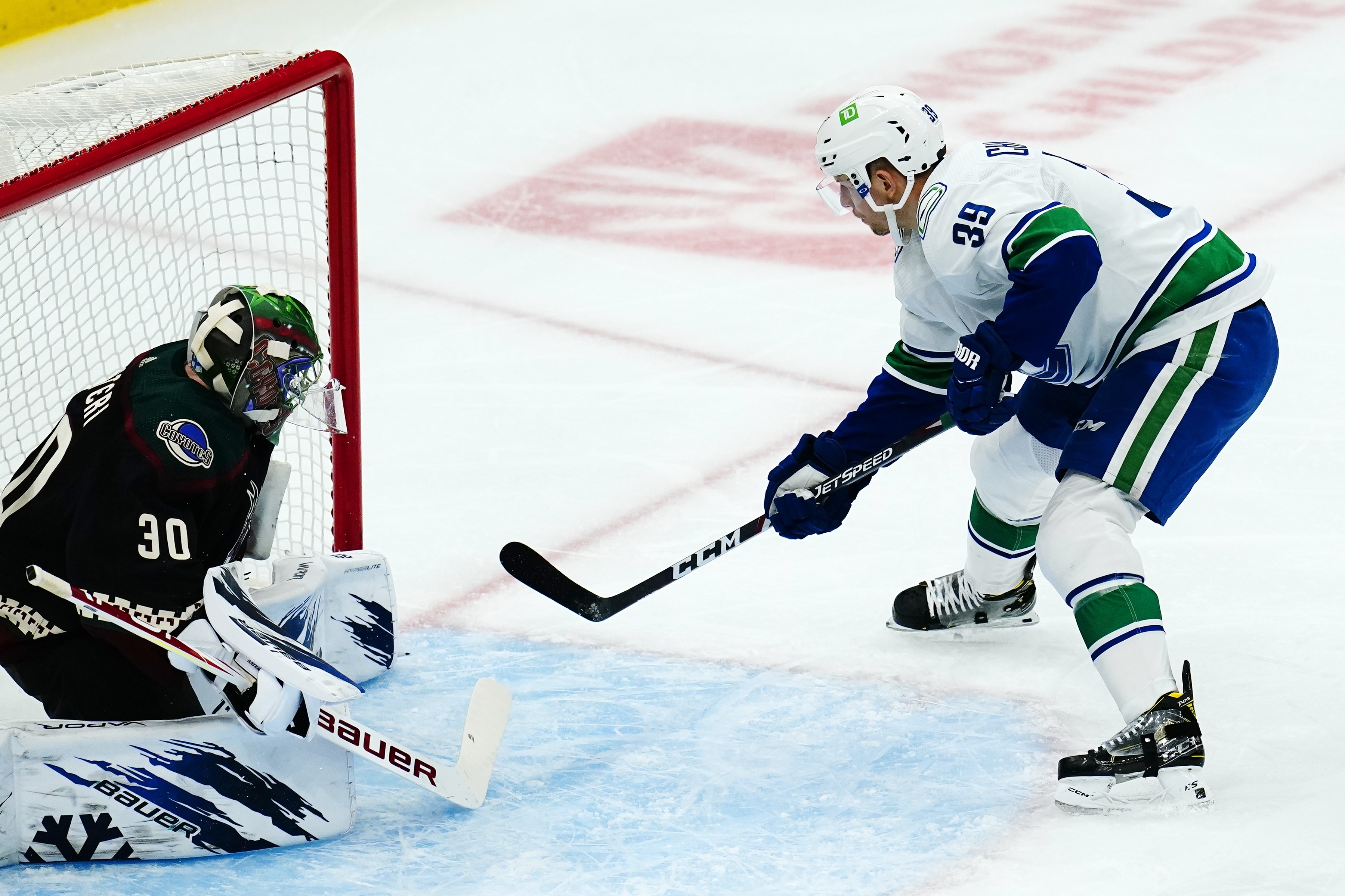 Vancouver Canucks right wing Alex Chiasson (39) plays against the