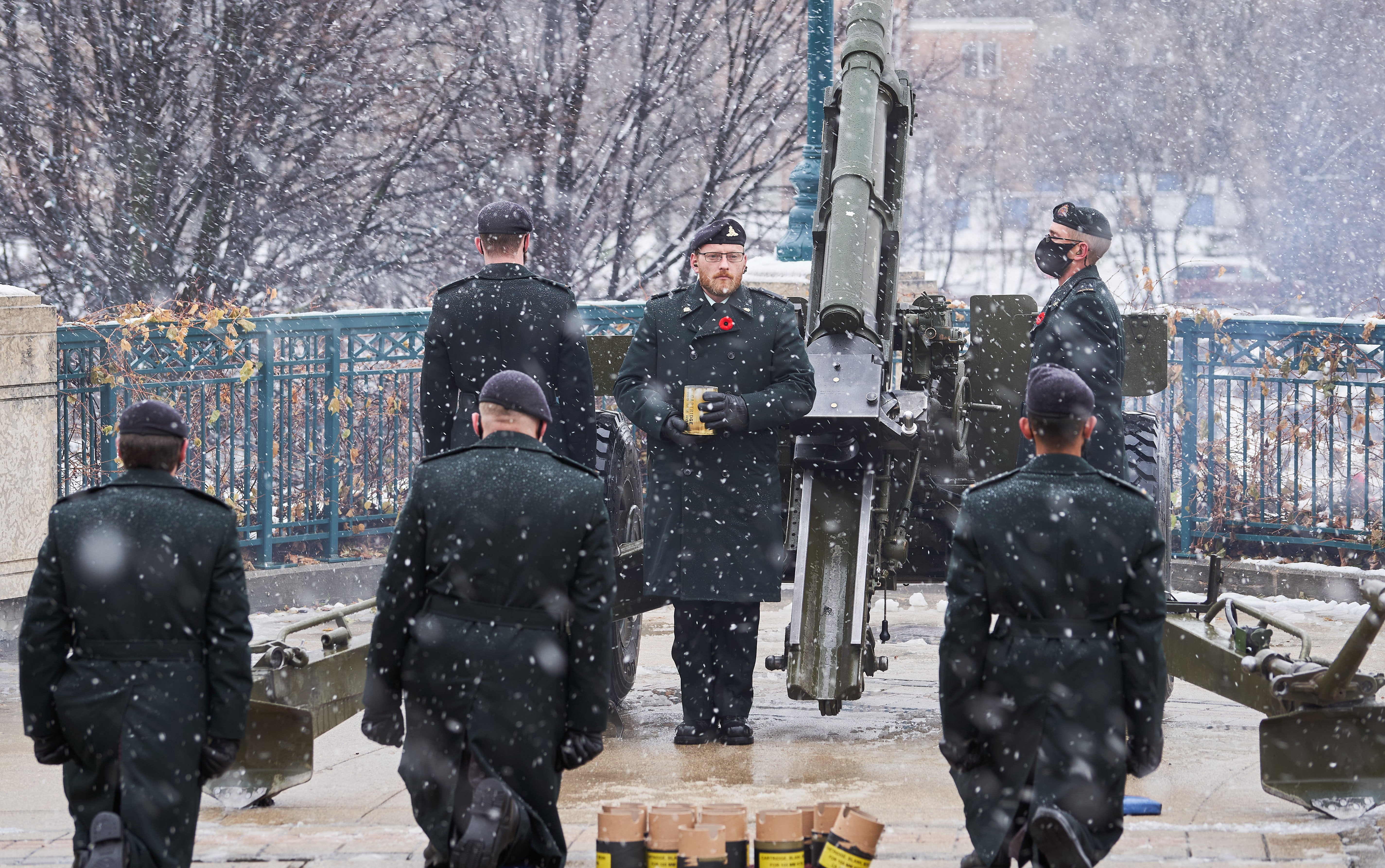 21-gun salute outside the Manitoba Legislature