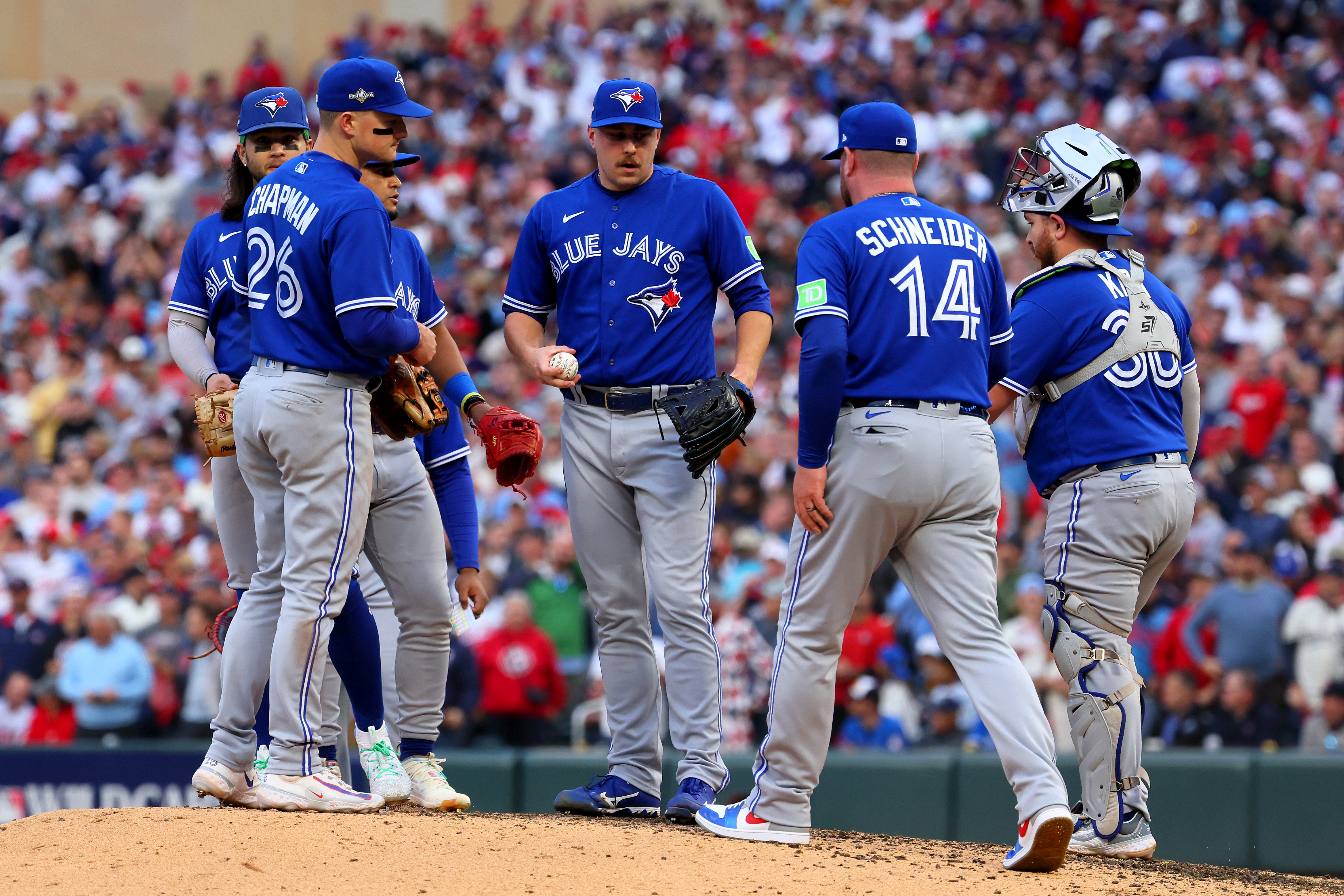 Blue Jays whoop it up after clinching spot in playoffs before wild-card  matchup against Twins - The Globe and Mail