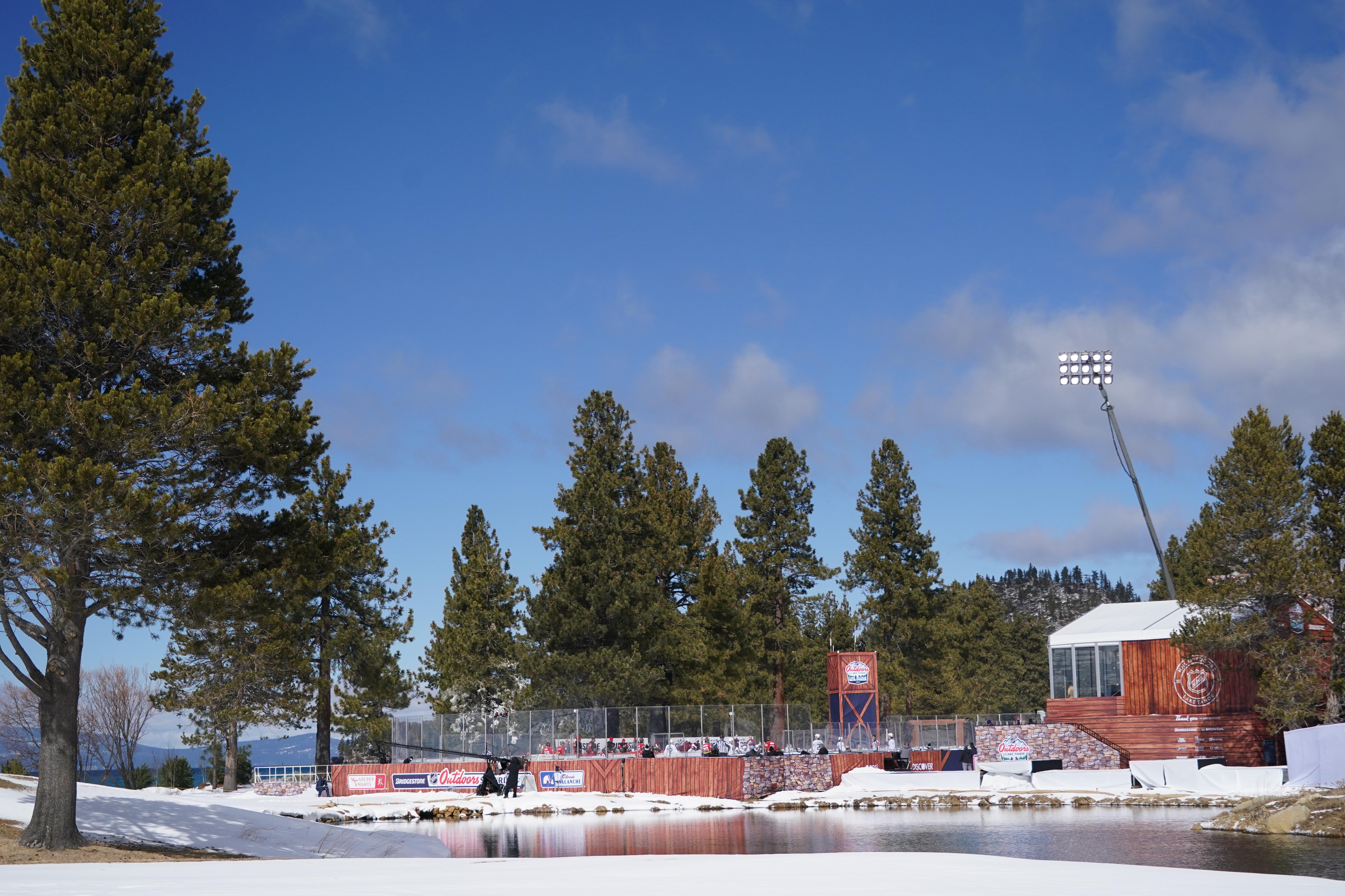 Bright sun, poor ice delay outdoor NHL game at Lake Tahoe