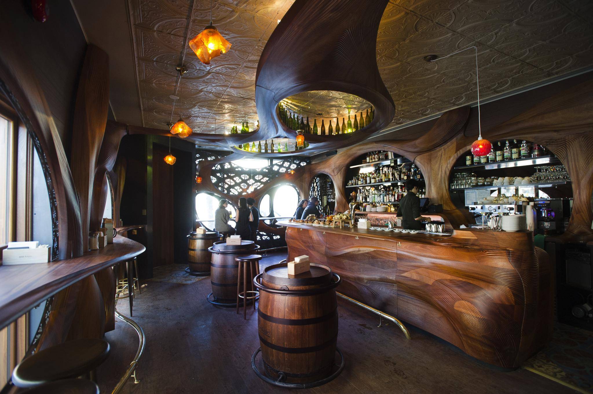 This Bar In Toronto Is Filled With Curvaceous Wood