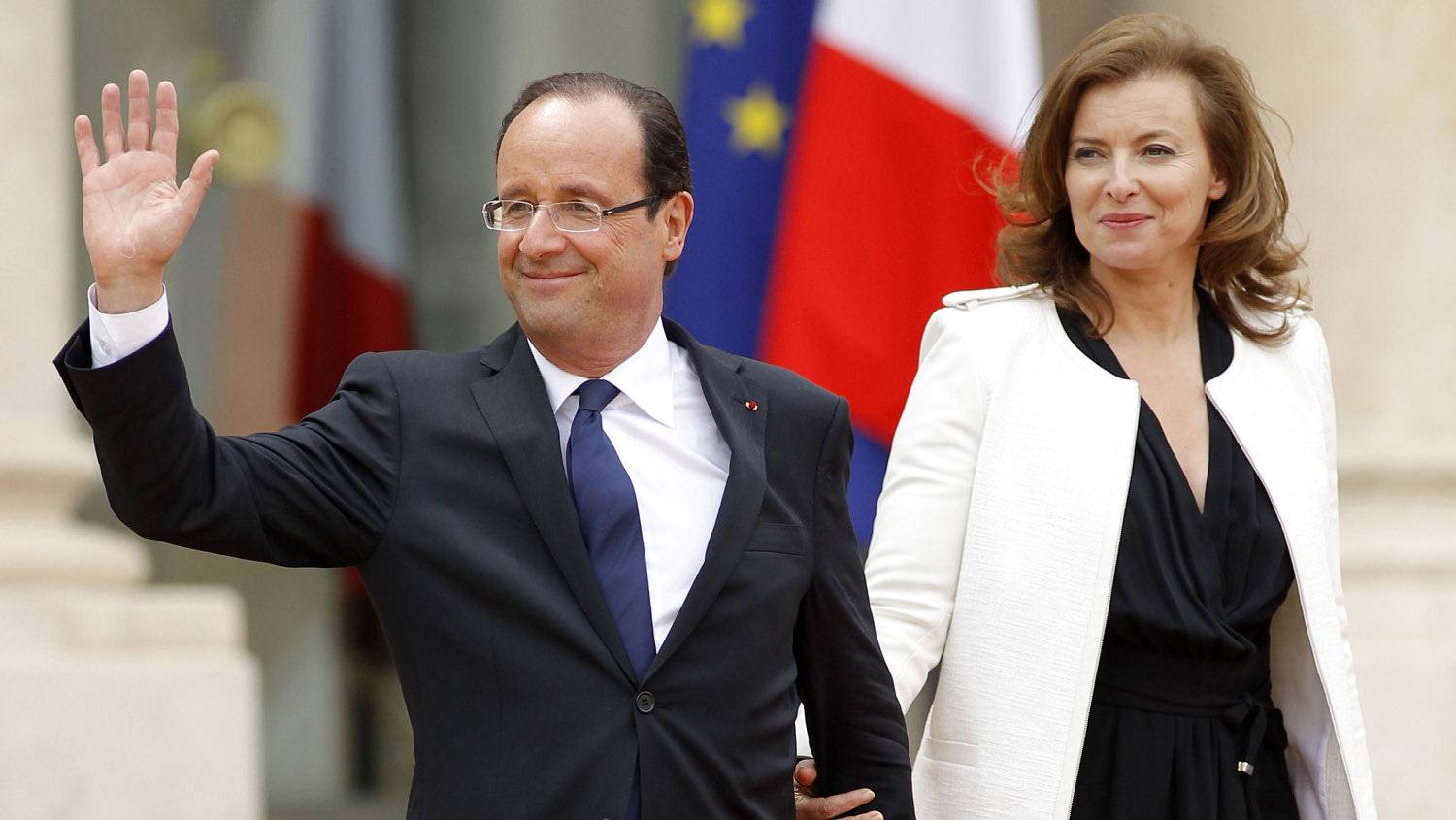 French President Francois Hollande and Valerie Trierweiler visit