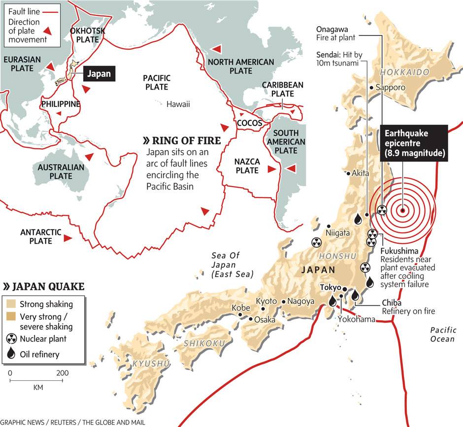 Desværre forholdet Udsæt Japan sits atop deadliest section of Ring of Fire - The Globe and Mail
