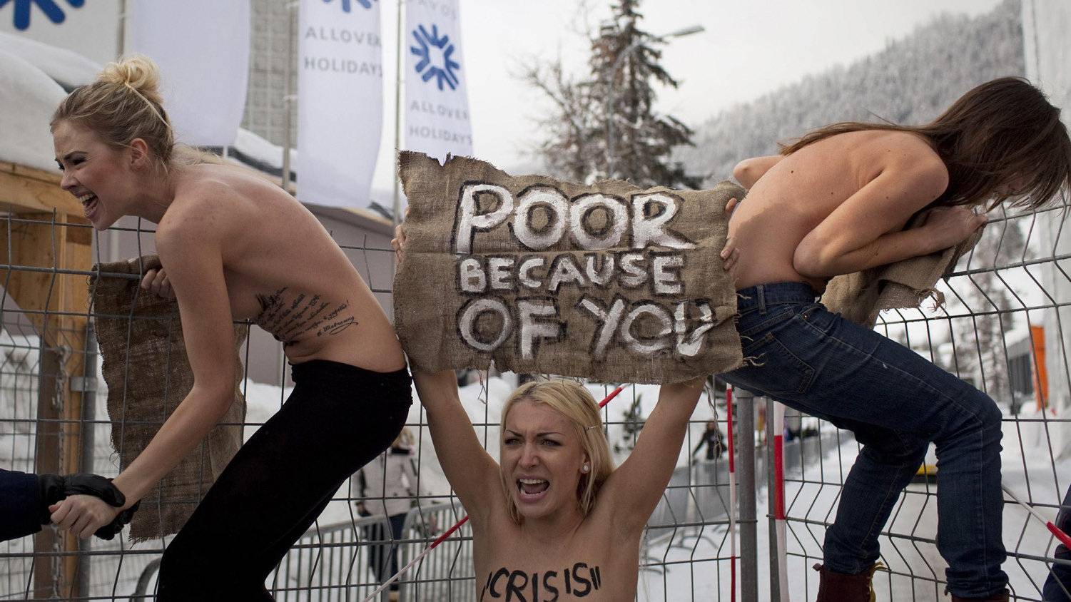 Bare-chested protesters arrested - The Globe and Mail