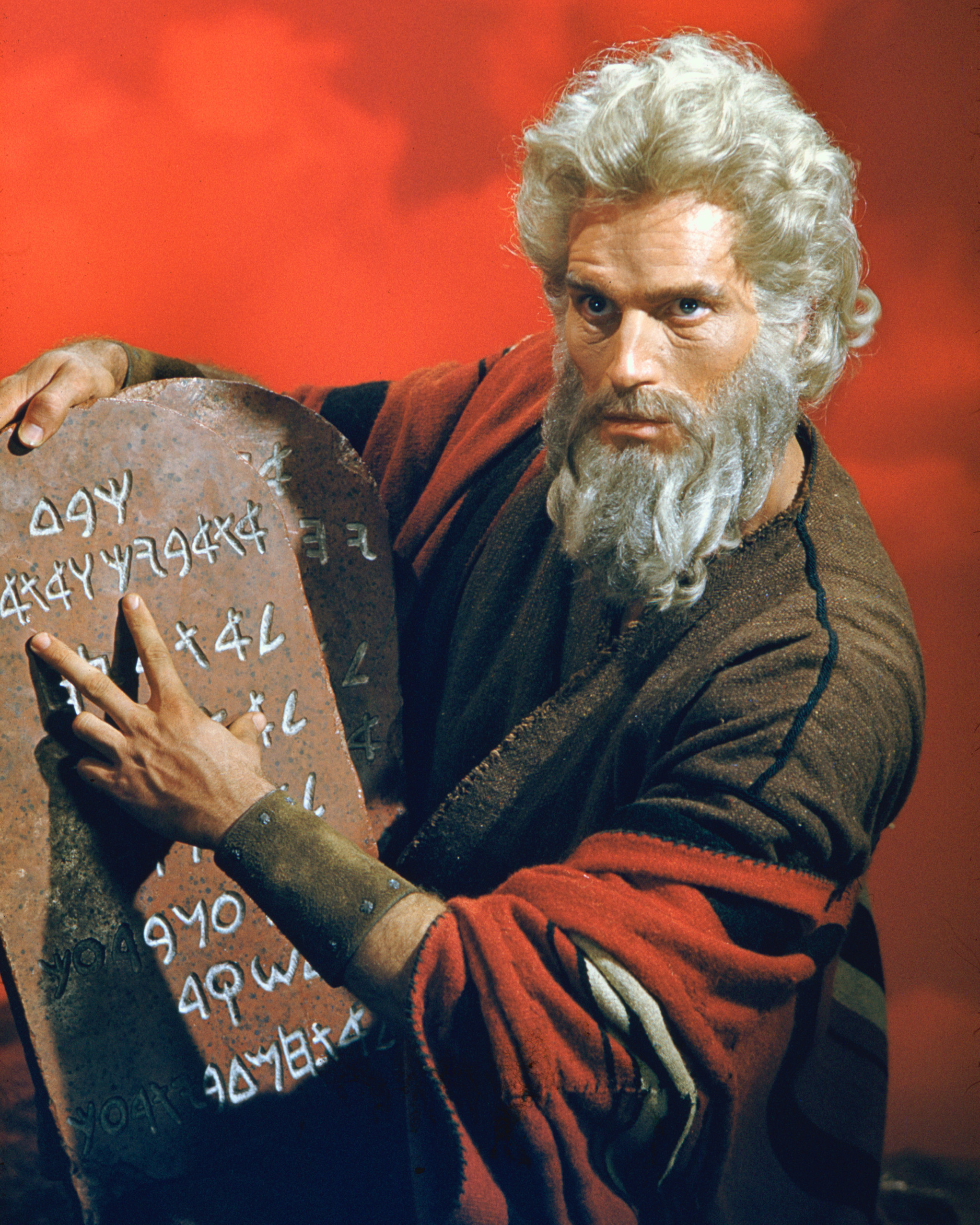 Charlton Heston as Moses in The Ten Commandments (1956, dir. Cecil B. DeMille)