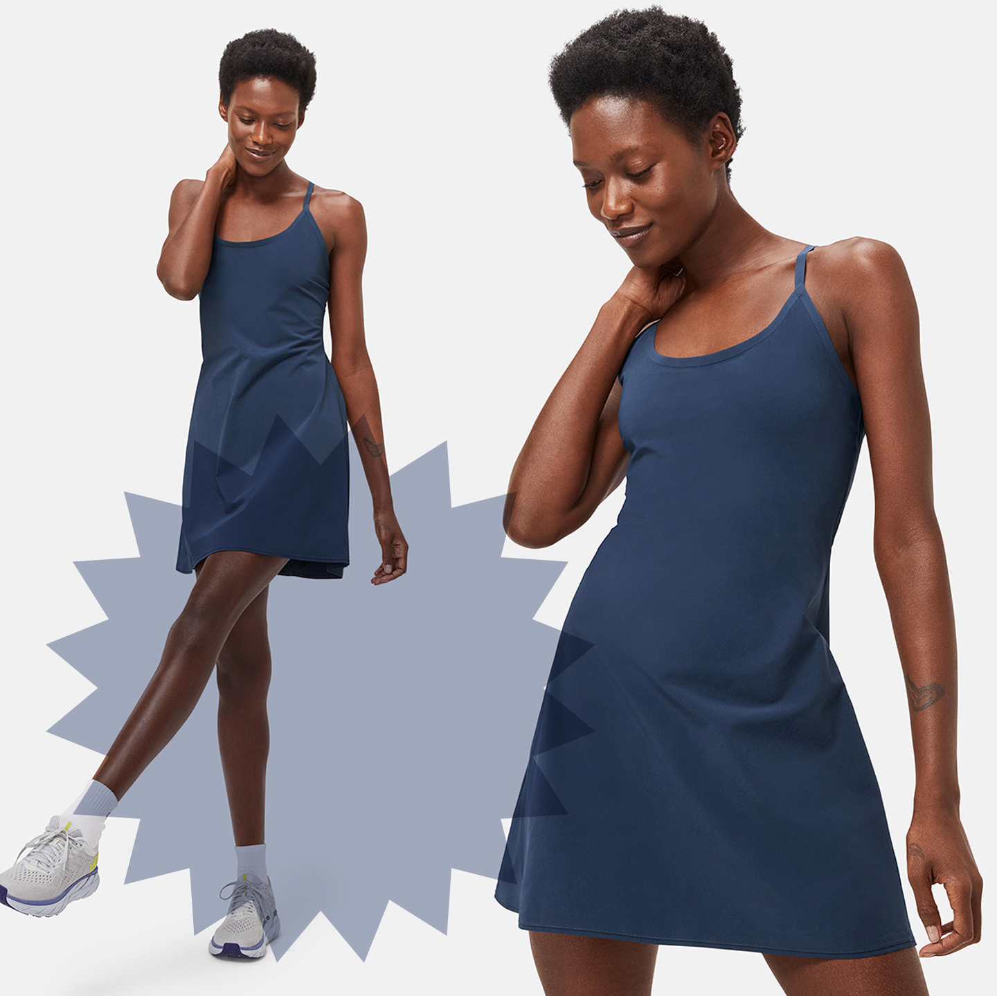 outdoor voices pleated dress The Exercise Dress in CloudKnit Fabric - Surf