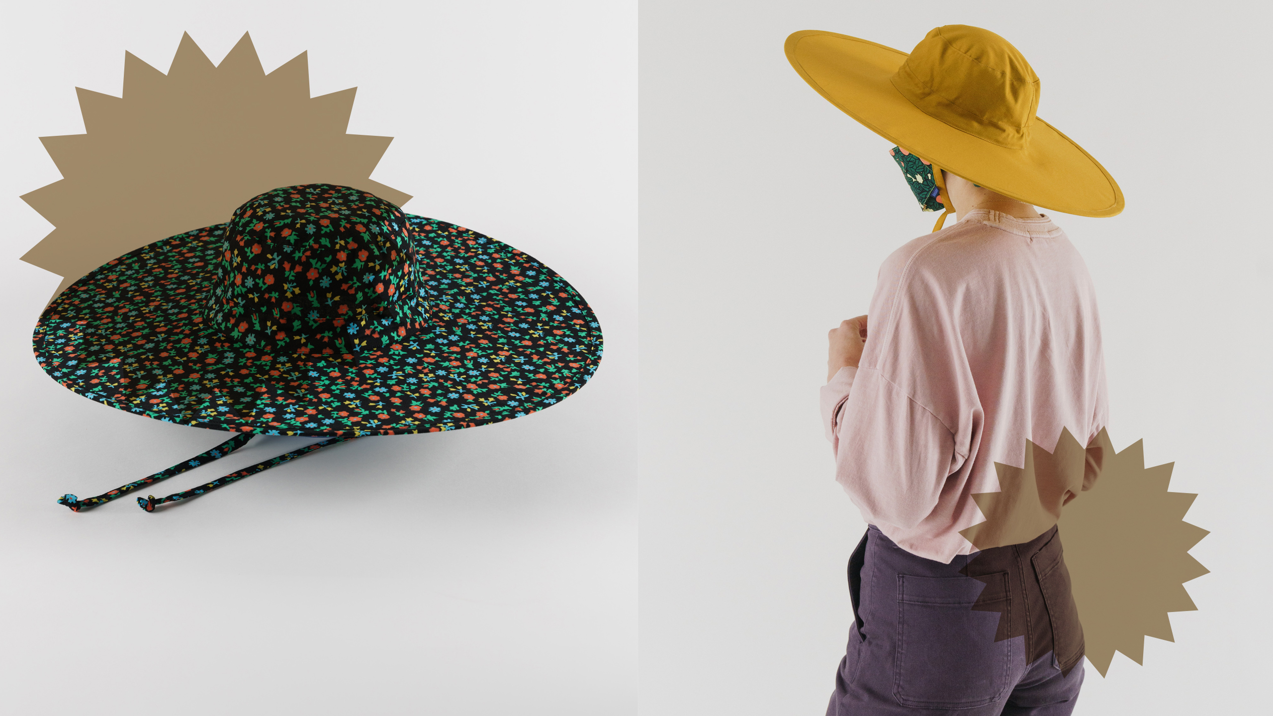 BAGGU 70\'s Madras Packable PopUp Sun Hat The packable, portable, playful sun hat. Here for all your  main image 2