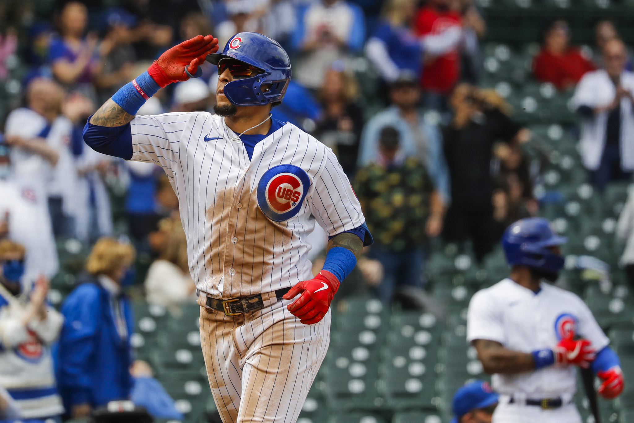 Javier Baez reveals nearly-finished Cubs​ Championship tattoo