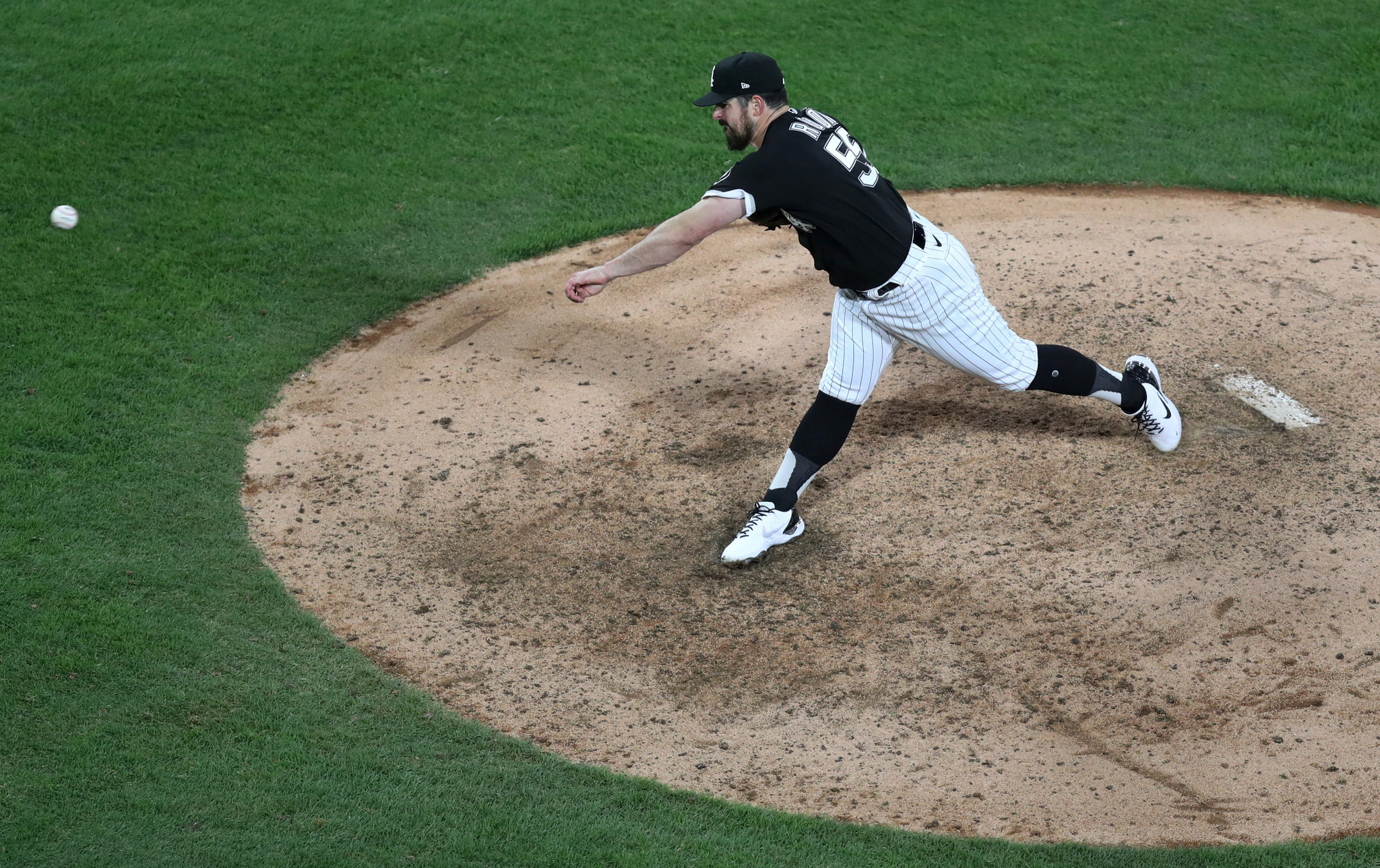 White Sox pitcher Carlos Rodon was just one toe away from the 24th perfect  game in MLB history