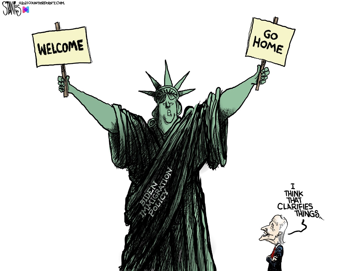 recent political cartoons 2022 immigration
