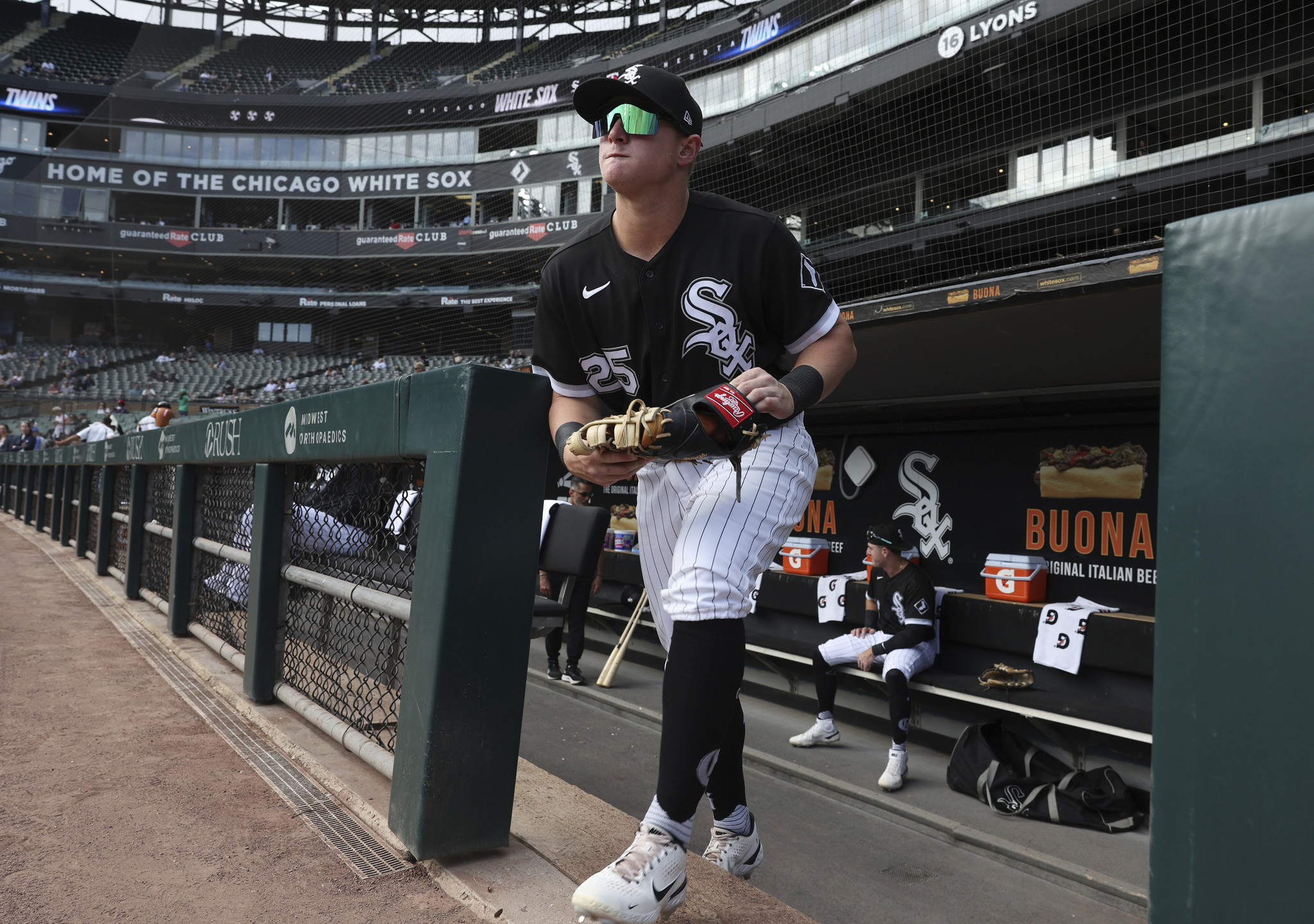 Chicago White Sox's Andrew Vaughn continues work at first base