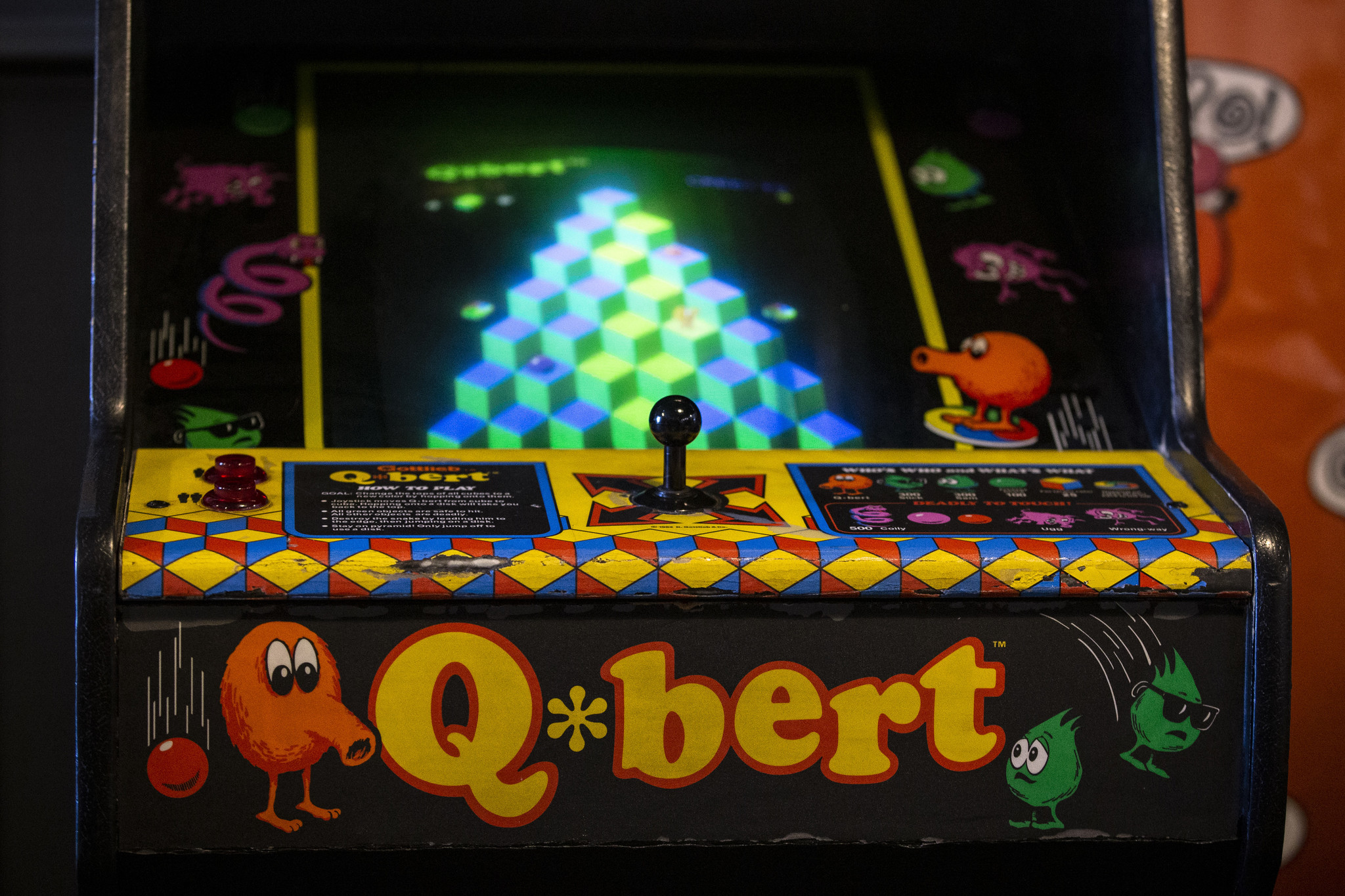 Qbert Arcade Game Side art decal set 