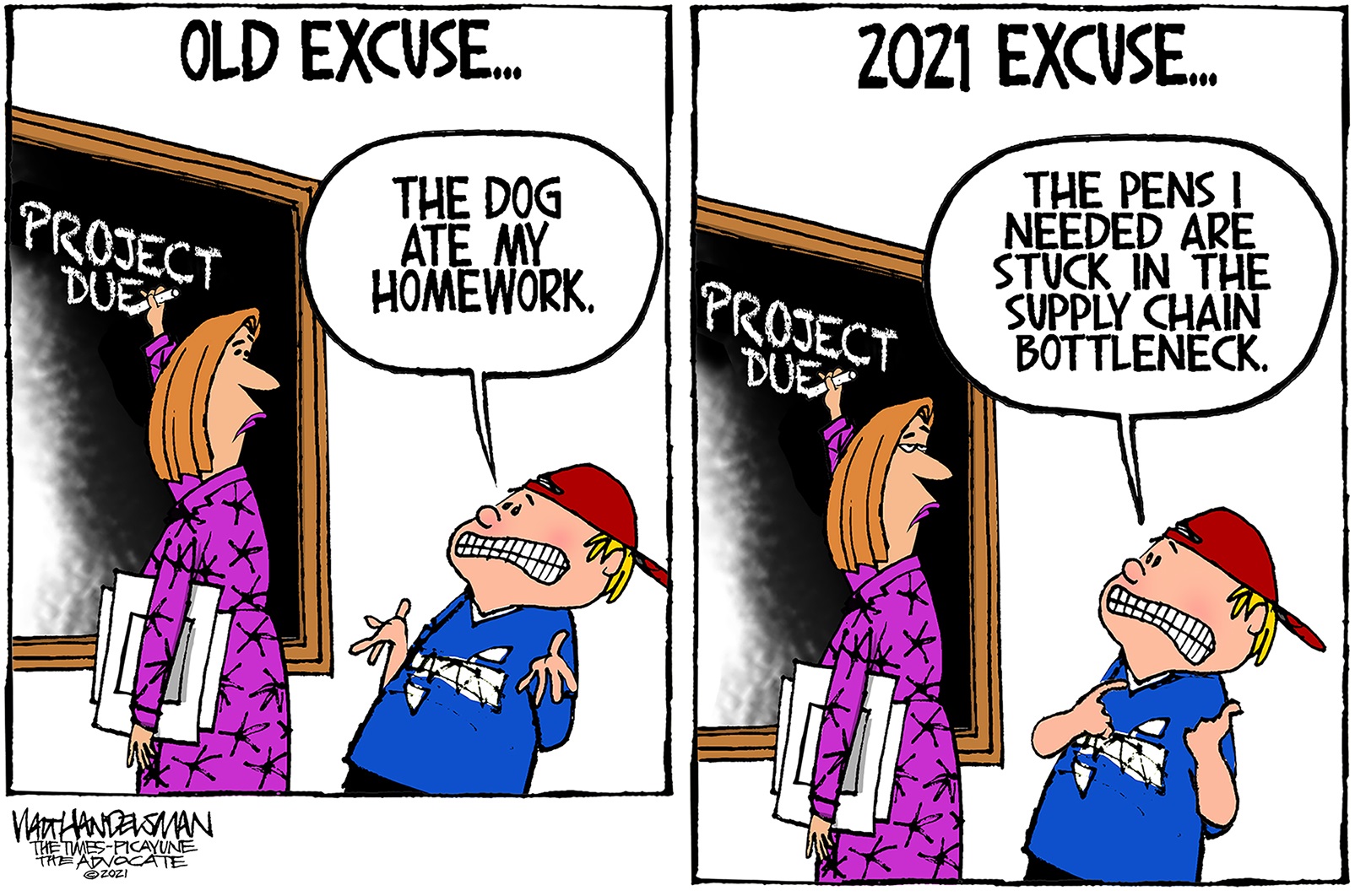 Homework excuses, 2021 edition | EDITORIAL CARTOON – Baltimore Sun