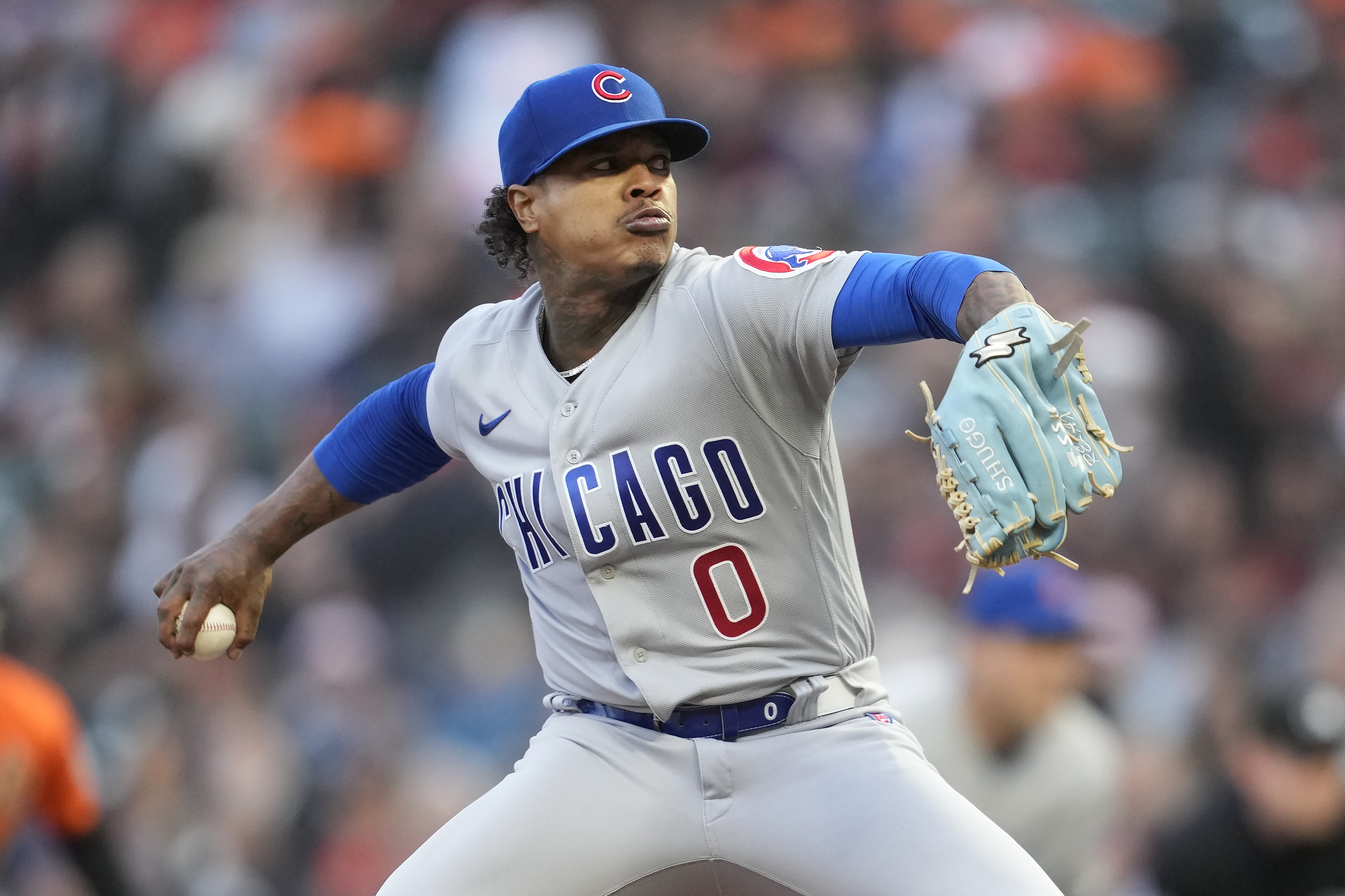 Marcus Stroman of the Chicago Cubs delivers a pitch against the in 2023