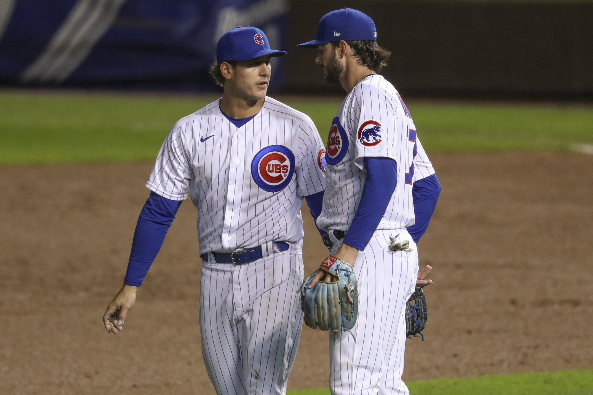 Photo: Chicago Cubs' David Bote, Kris Bryant, Anthony Rizzo and