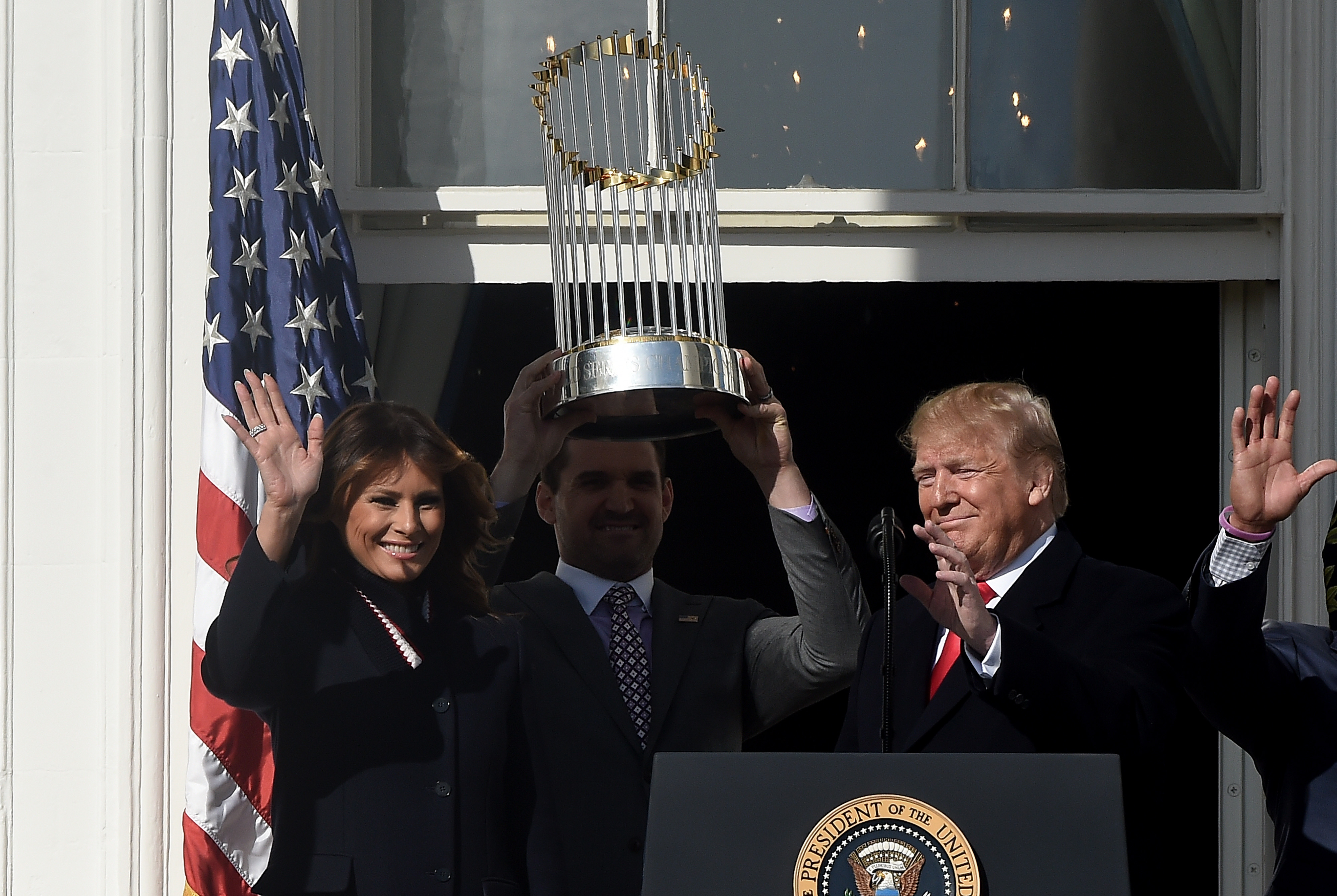 Washington Nationals take World Series celebration to the White House and Kurt  Suzuki dons a MAGA hat