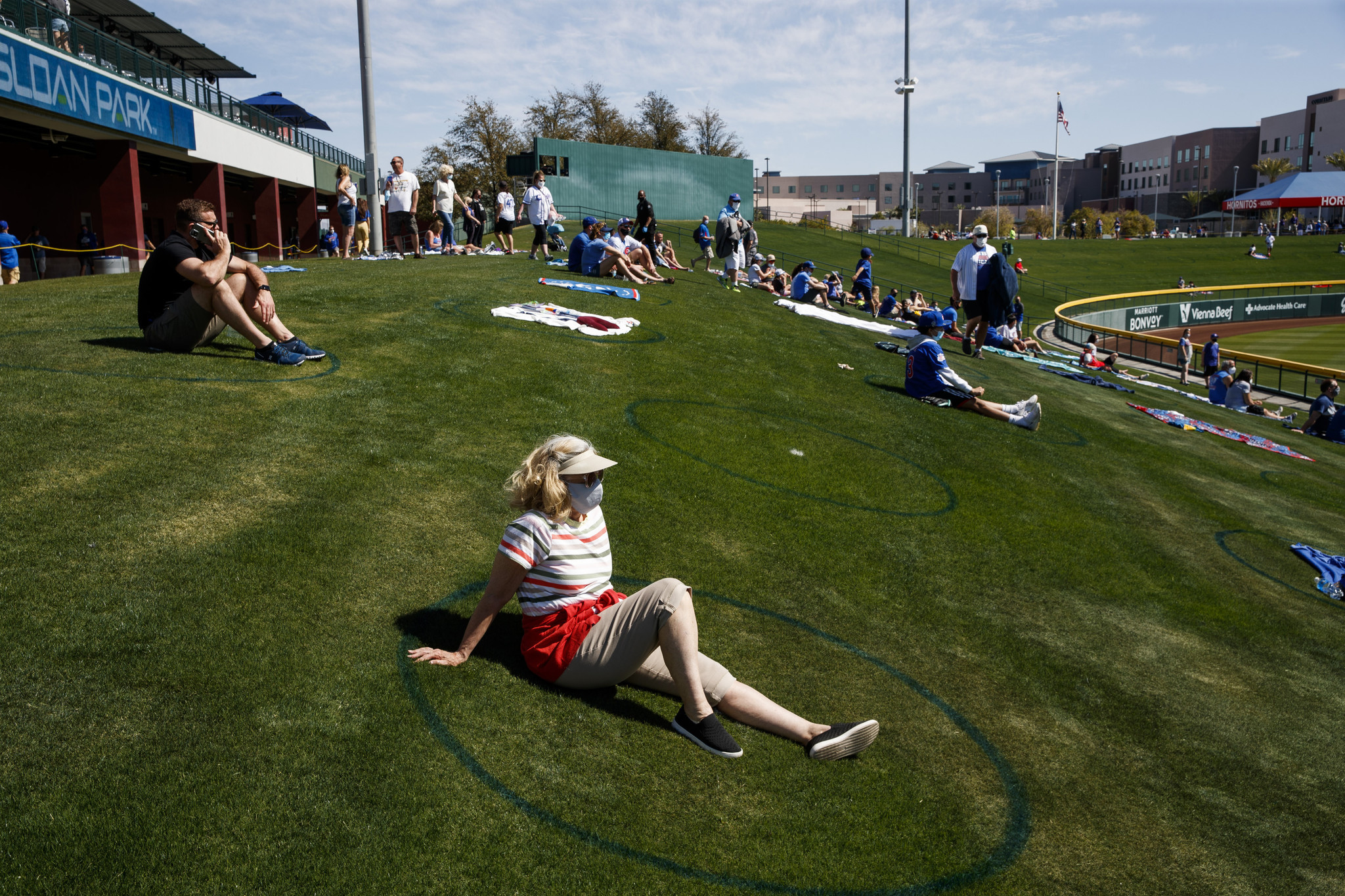 Outfield grass seats, Cactus League spring training baseball